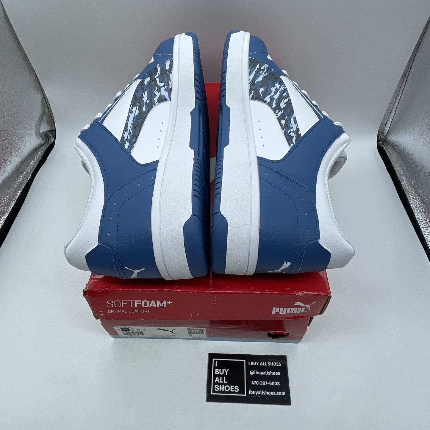 Size 14 - Puma Rebound Joy Low Lake Blue Camo (390295-01)