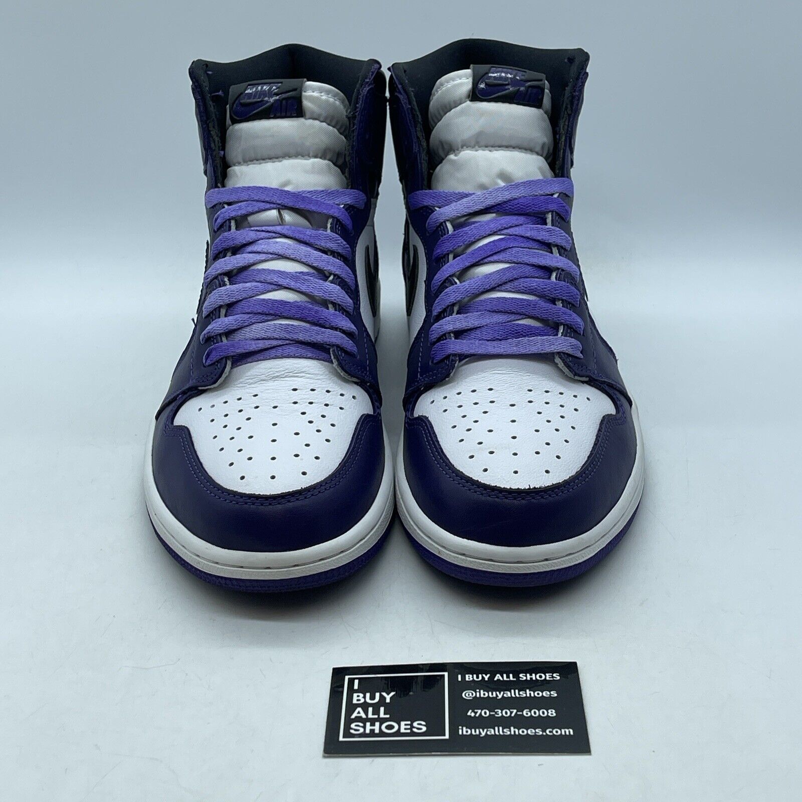 Size 10.5 - Jordan 1 Retro OG High Court Purple 2.0 Black Leather (555088-500)