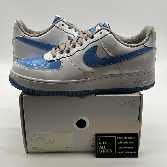 Size 10 -NIKE AIR FORCE 1 LOW UNLOCKED ID NIKE BY YOU "PATENT" BLUE (DJ7015-991)