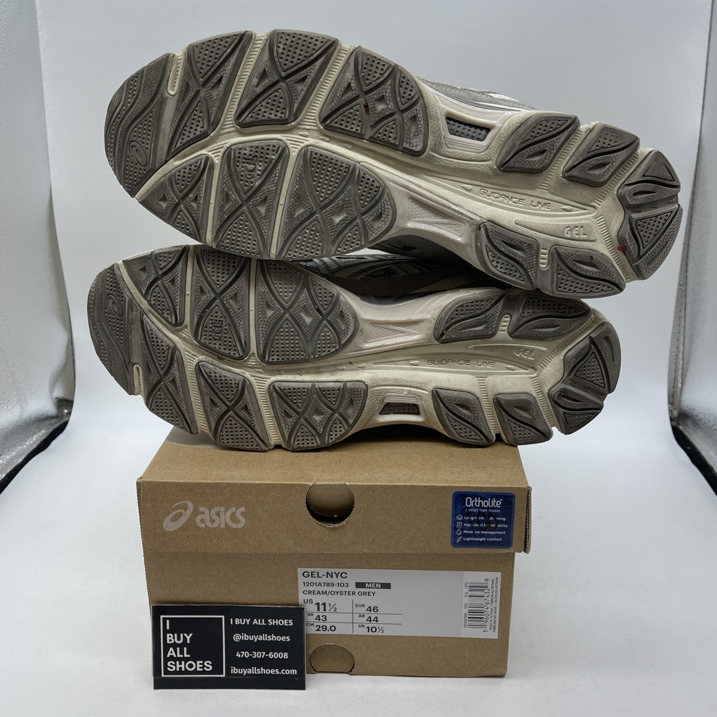 Size 11.5 - Asics Gel NYC Cream Oyster Grey (1201A789-103)