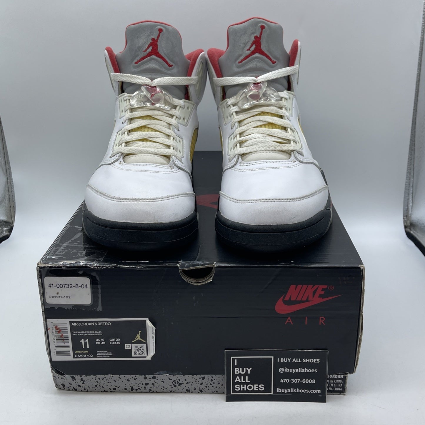 Size 11 - Jordan 5 Retro Mid Fire Red White Black Leather (DA1911-102)