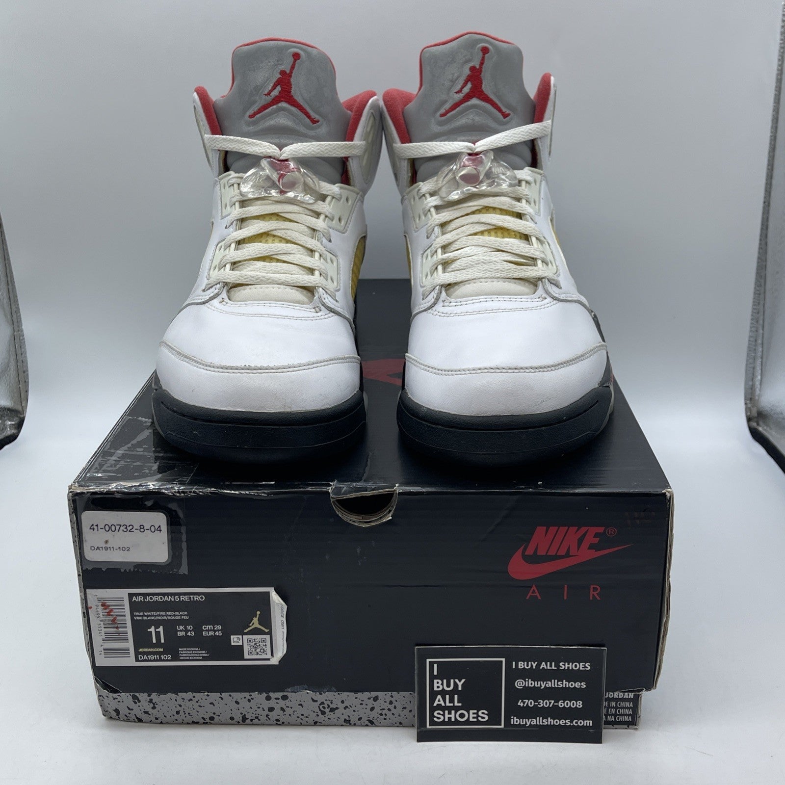 Size 11 - Jordan 5 Retro Mid Fire Red White Black Leather (DA1911-102)