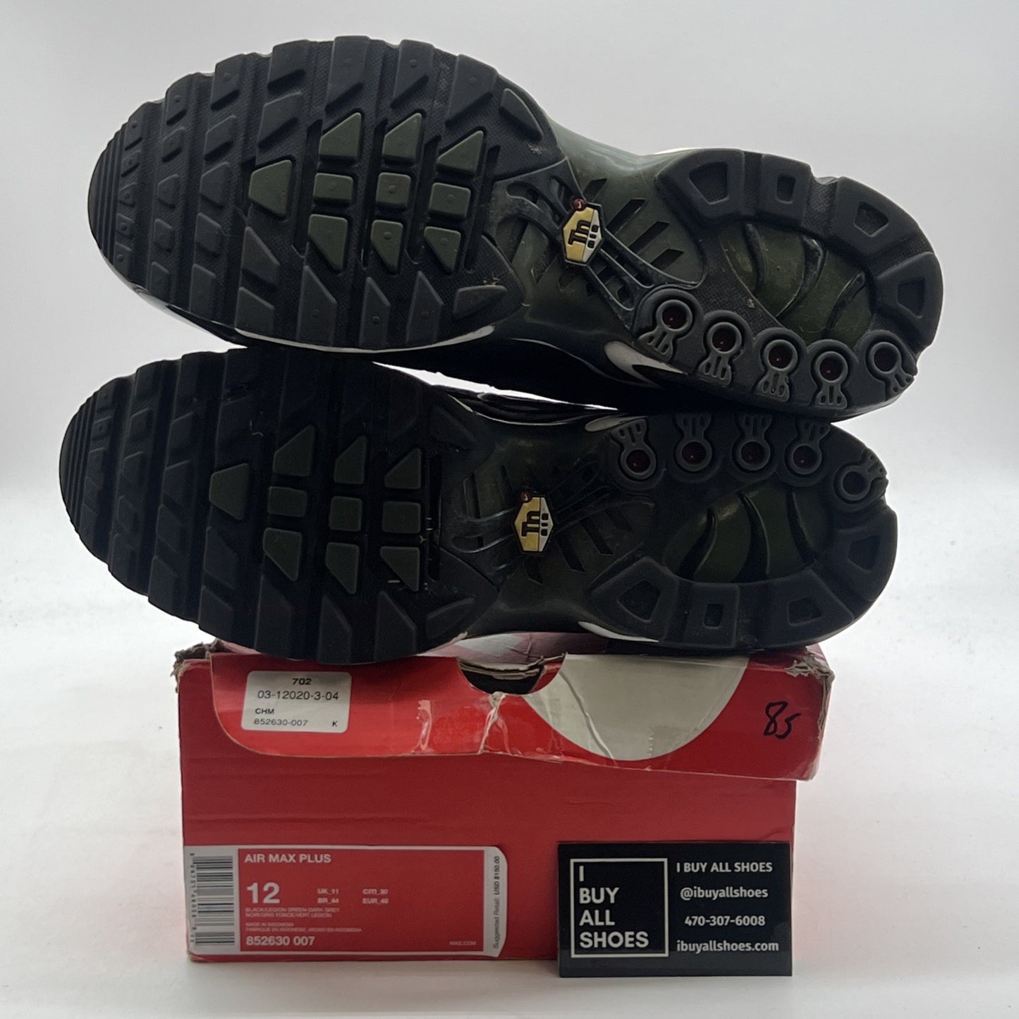 Size 12 - Nike Air Max Plus Black Legion Green (852630-007)