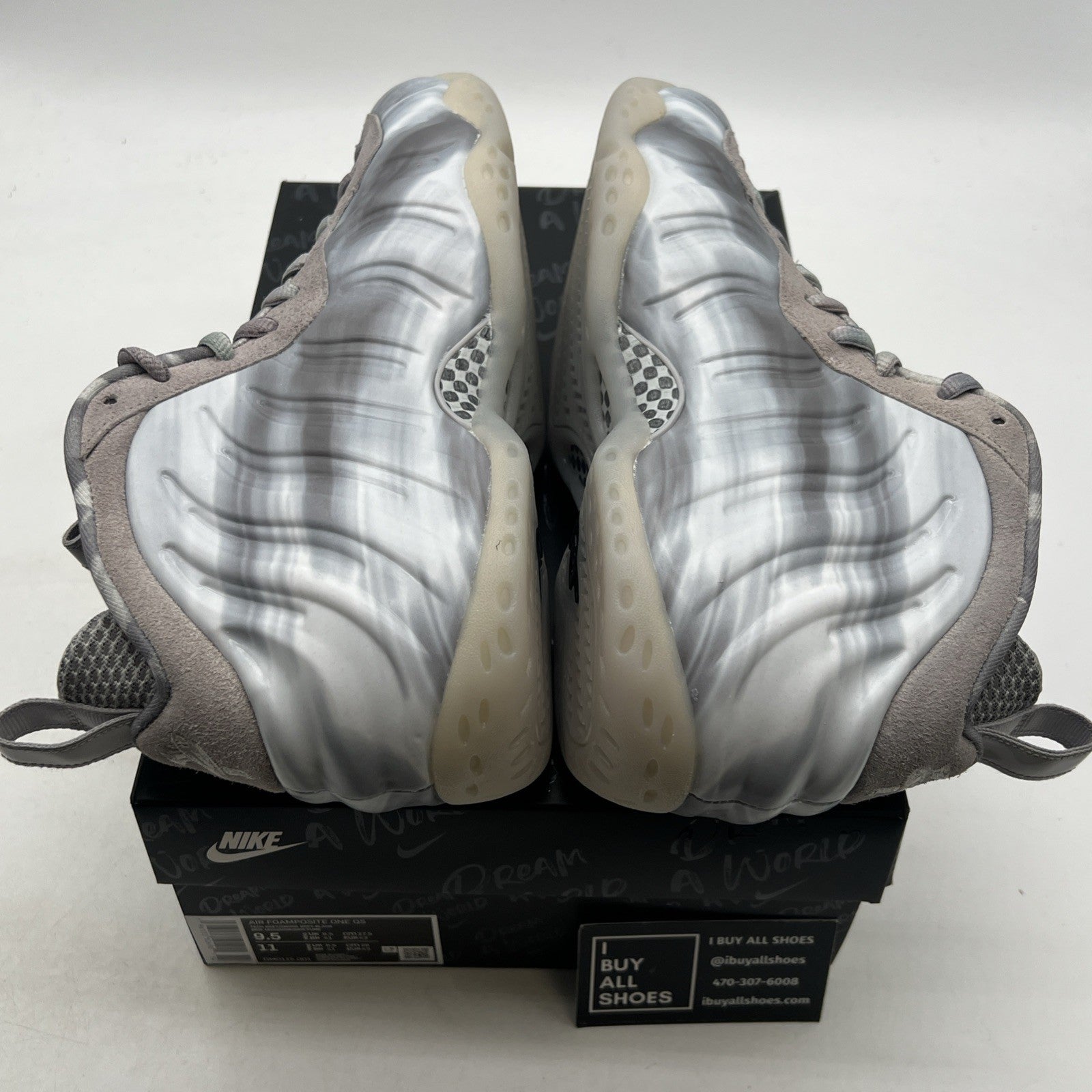 Size 9.5 - Nike Air Foamposite One QS Dream A World - Tech Grey (DM0115-001)