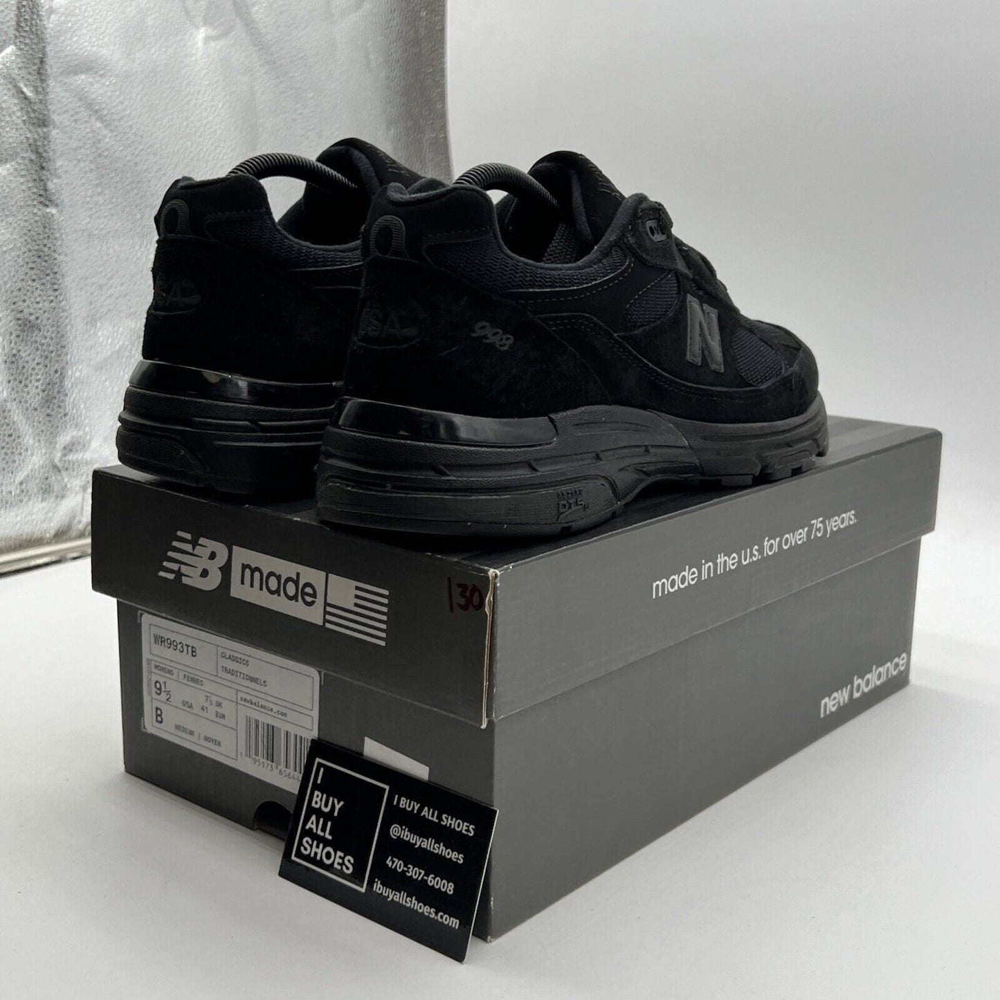 Size 9.5 - New Balance 993 Made in USA Triple Black W (WR993TB)