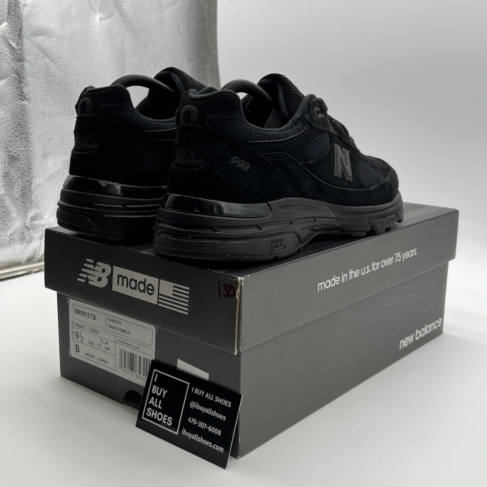 Size 9.5 - New Balance 993 Made in USA Triple Black W (WR993TB)