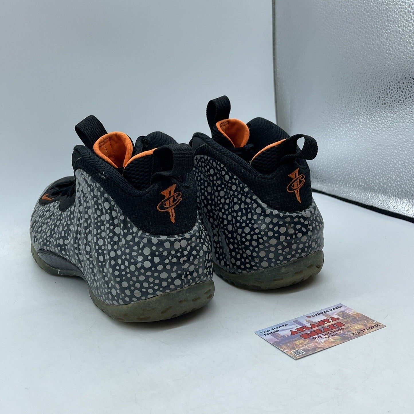 Size 11 - Nike Air Foamposite One Prm Safari Black Grey Orange (575420-003)