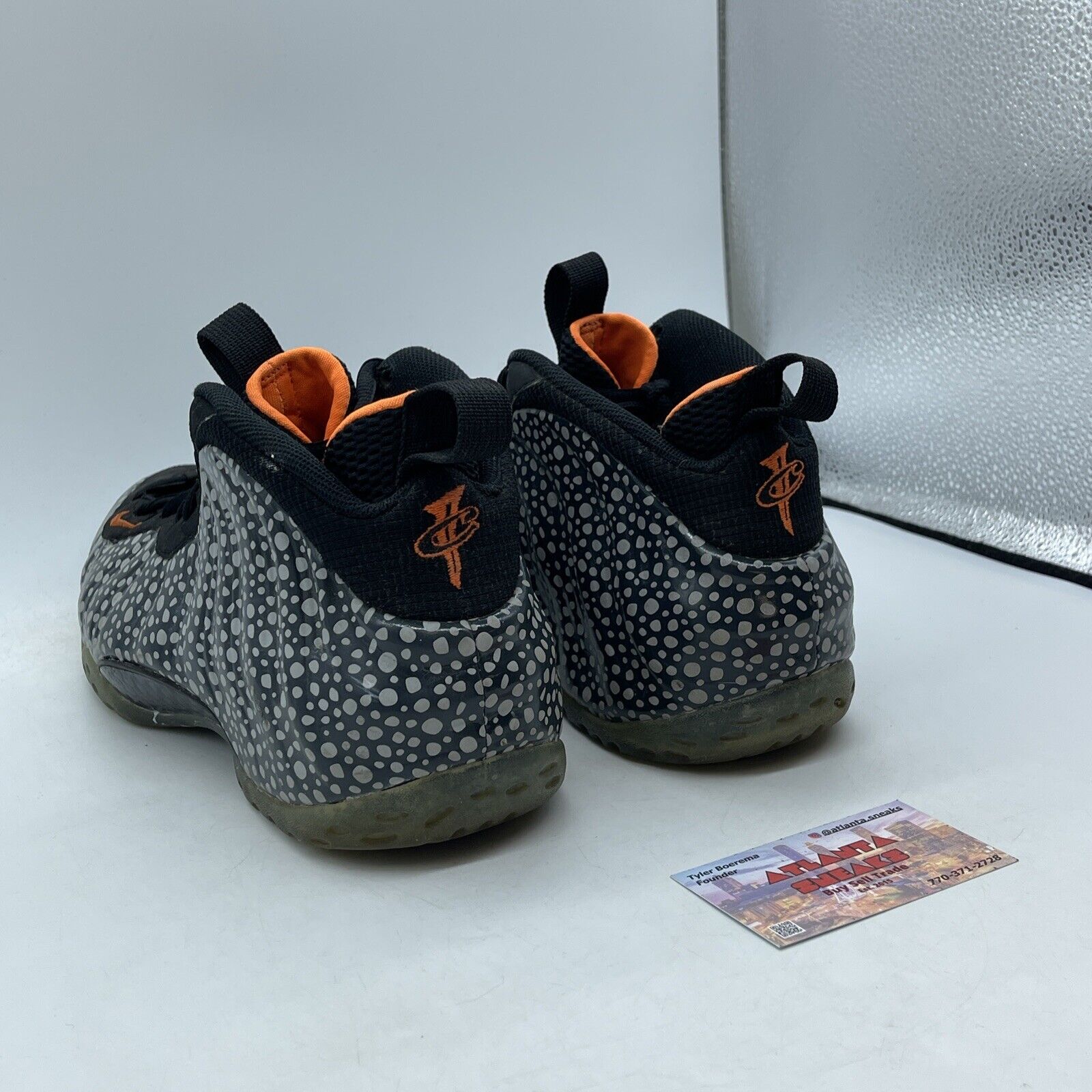 Size 11 - Nike Air Foamposite One Prm Safari Black Grey Orange (575420-003)