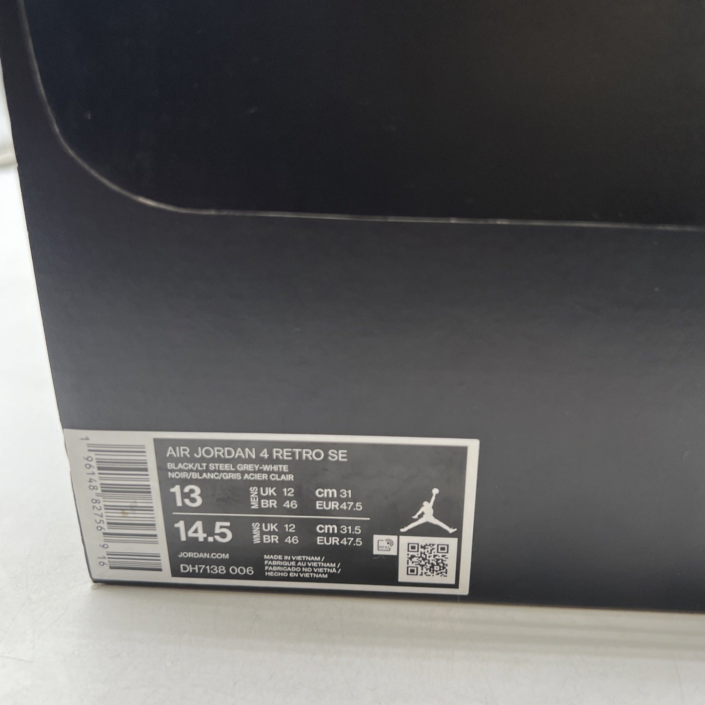 Size 13 - Air Jordan 4 Retro SE Mid Black Canvas (DH7138-006)