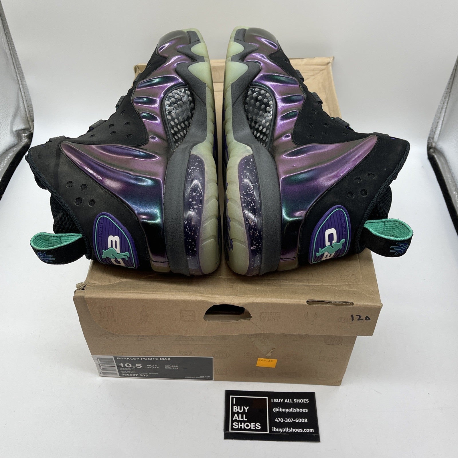 Size 10.5 - Nike Barkley Posite Max Eggplant Purple Black Suede (555097-003)