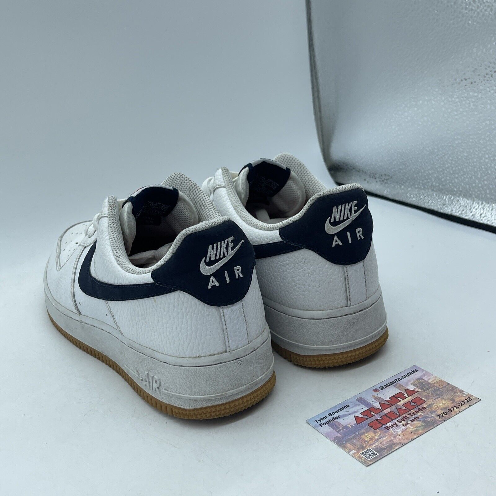 Size 9 - Nike Air Force 1 Low Obsidian Gum Blue Red White Leather (CI0057-100)