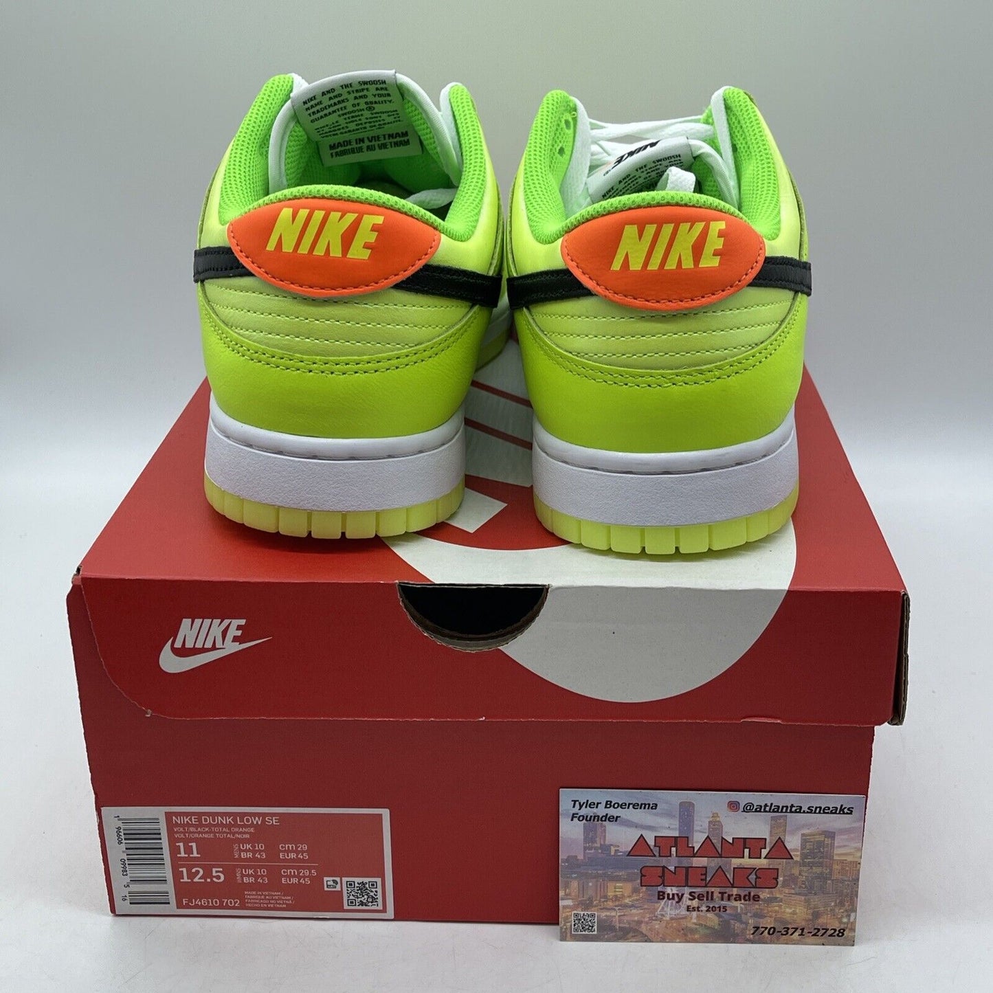 Size 11 - Dunk Low Volt Yellow Green White Orange Leather (FJ4610-702)