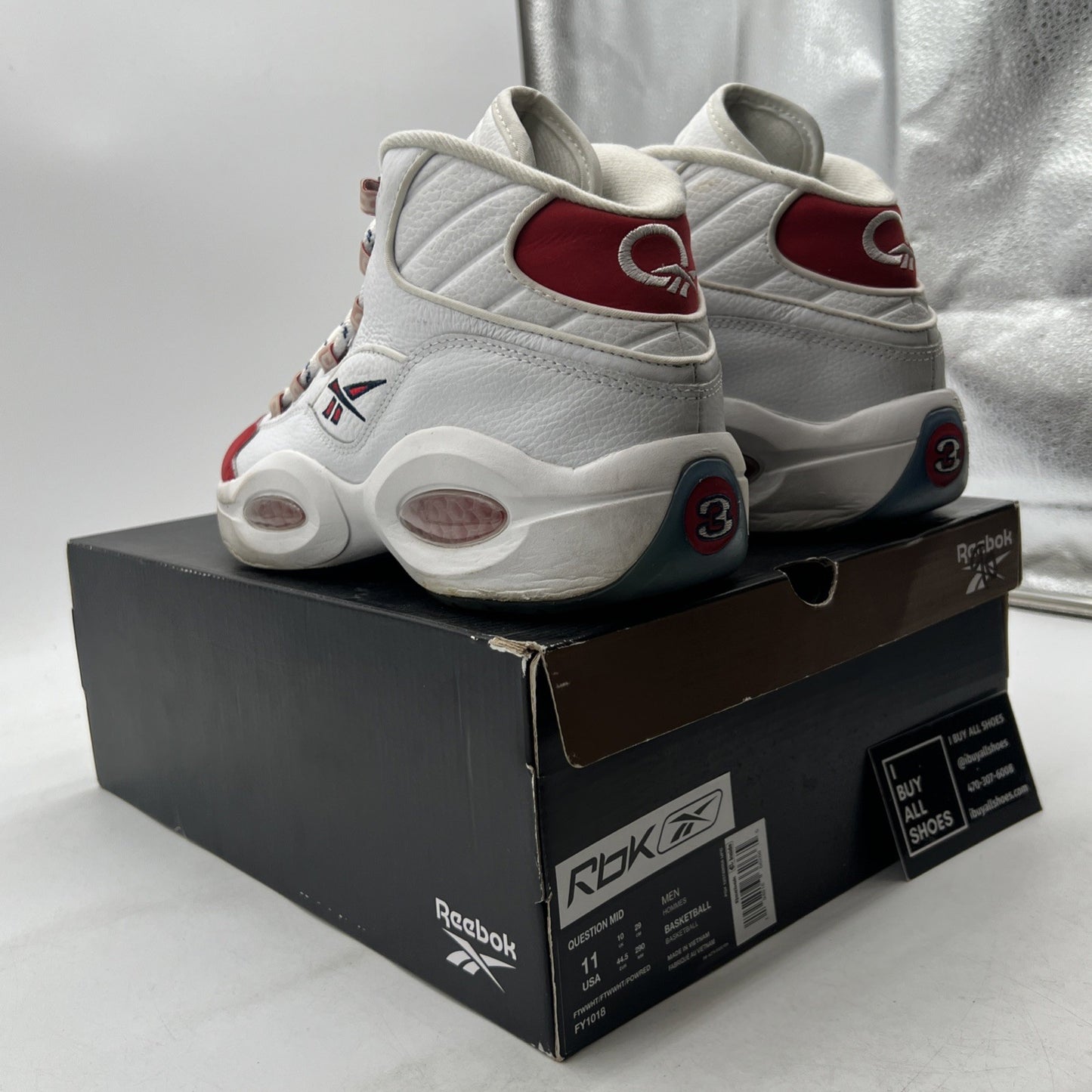 Size 11 - Reebok Question OG 2020 Mid Red Toe (FY1018)
