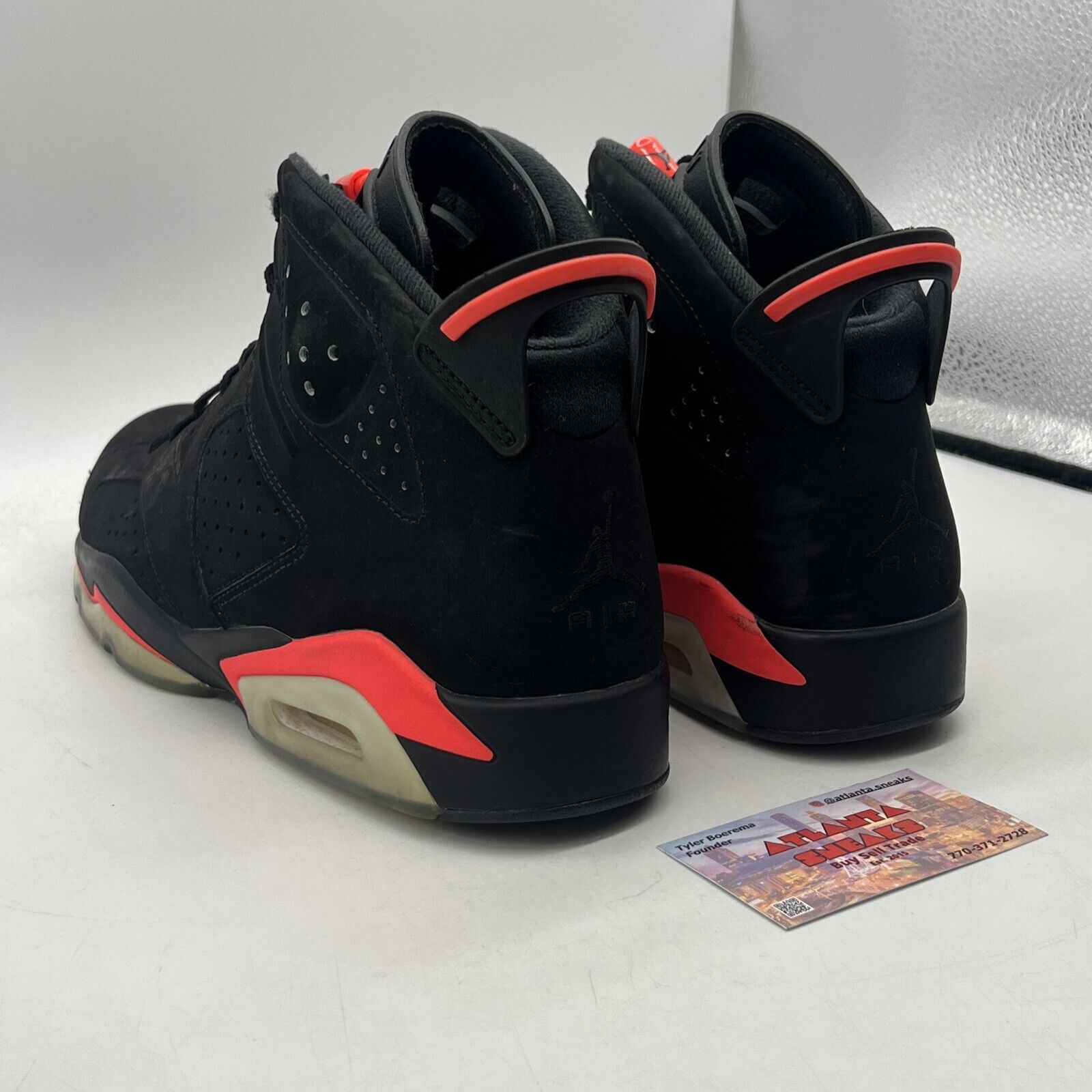 Size 11 - Jordan 6 Retro Infrared Black 2014 Black Red Suede (384664-023)