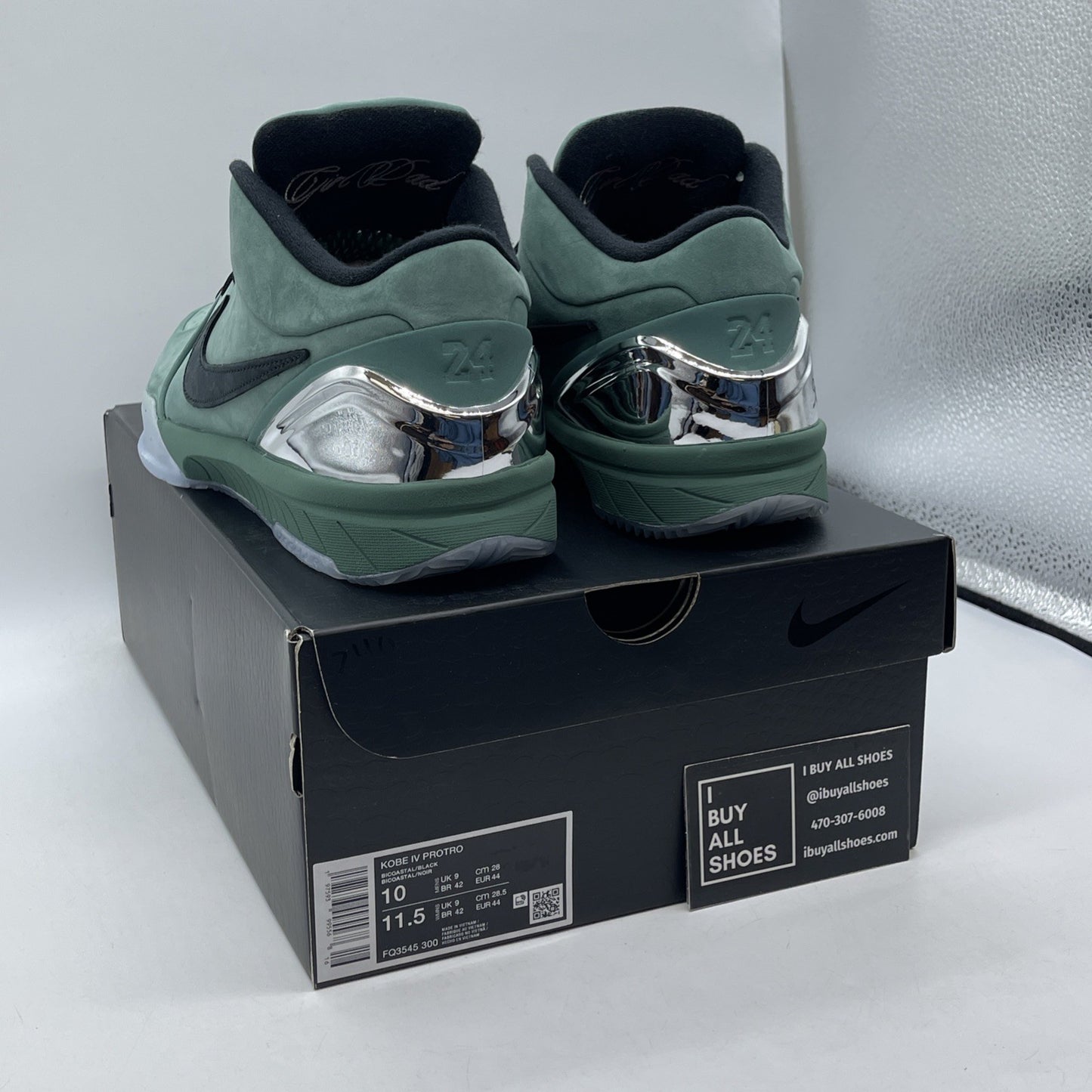 Size 10 - Nike Zoom Kobe 4 Protro Girl Dad Green Black Suede (FQ3545-300)