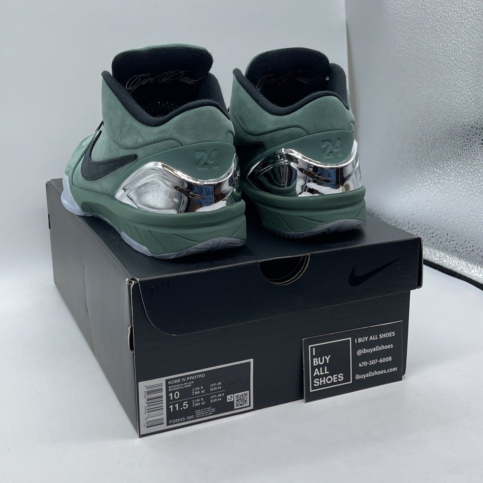 Size 10 - Nike Zoom Kobe 4 Protro Girl Dad Green Black Suede (FQ3545-300)