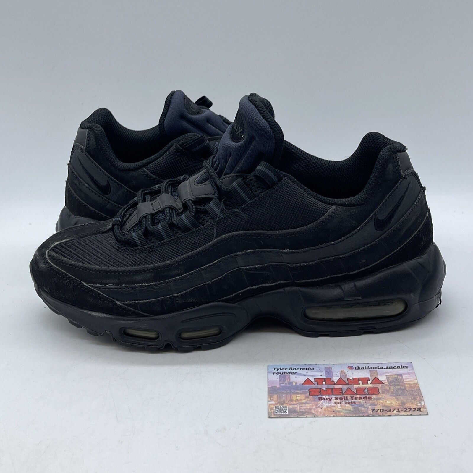 Size 8 - Nike Air Max 95 Triple Black Suede Leather (609048-092)