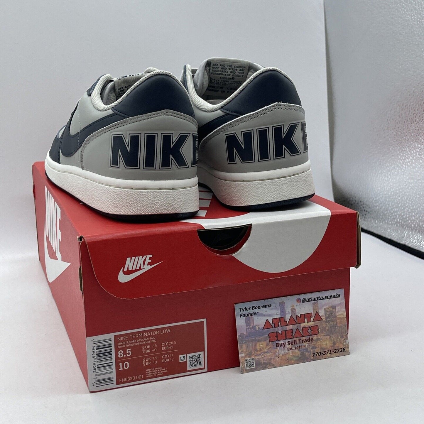 Size 8.5 - Nike Terminator Low Georgetown Blue Grey Leather (FN6830-001