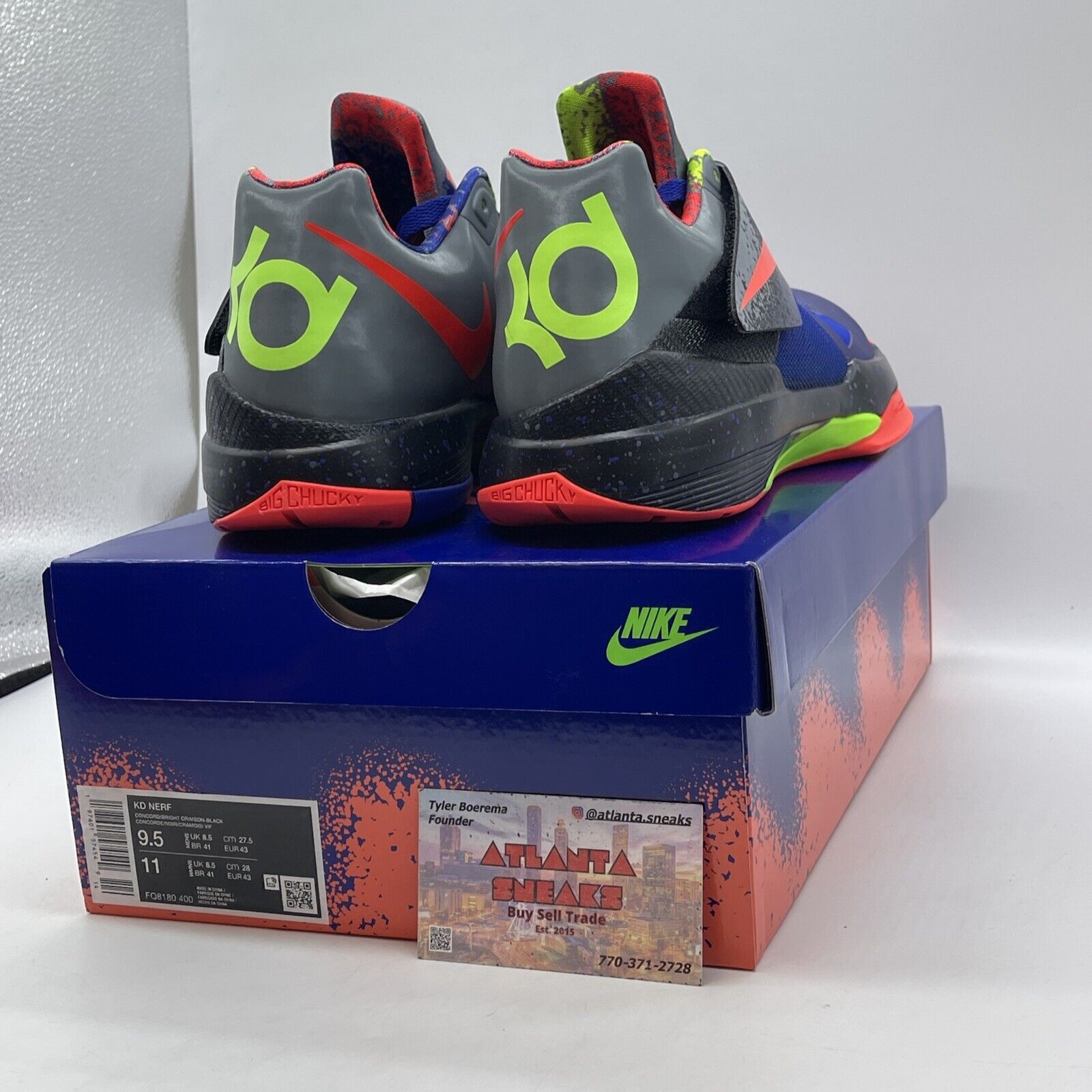 Size 9.5 - Nike Zoom KD 4 2024 Nerf Blue Black Leather (FQ8180-400)