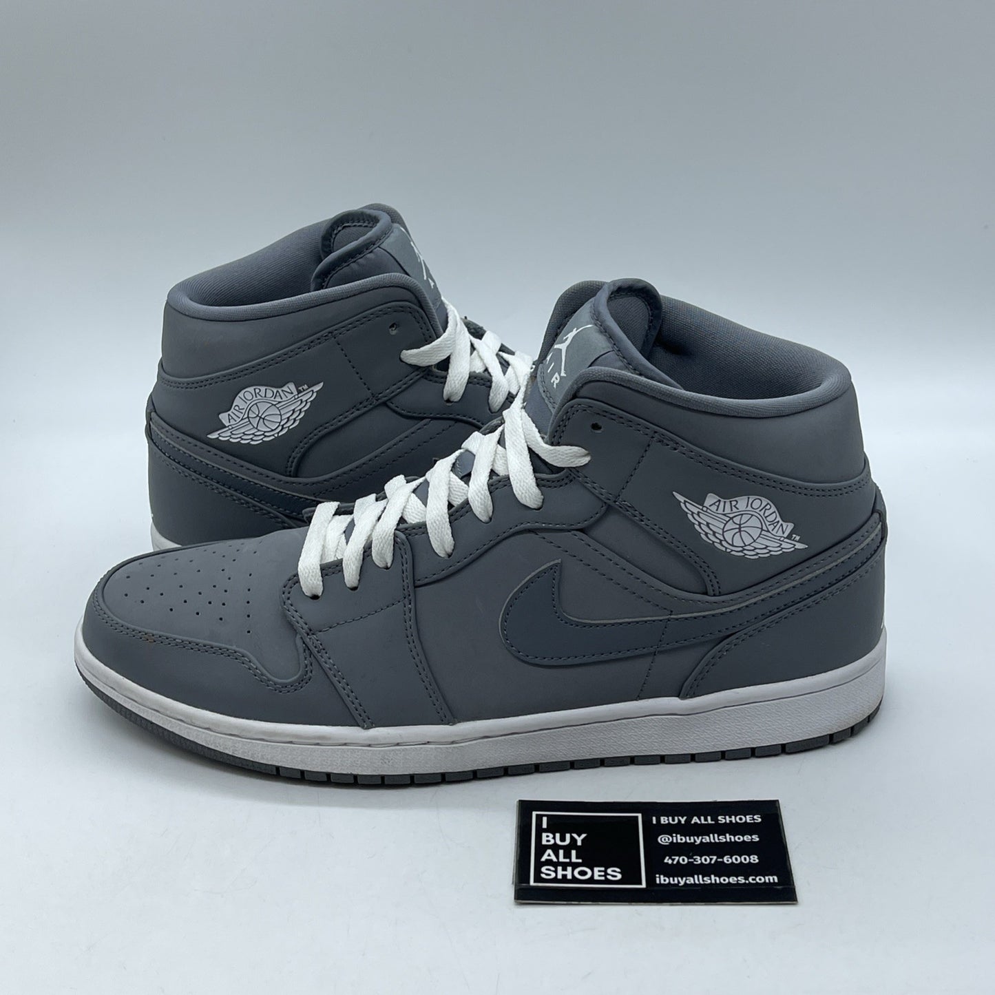 Size 11 - Air Jordan 1 Retro Mid Cool Grey Suede Leather (554724-014)