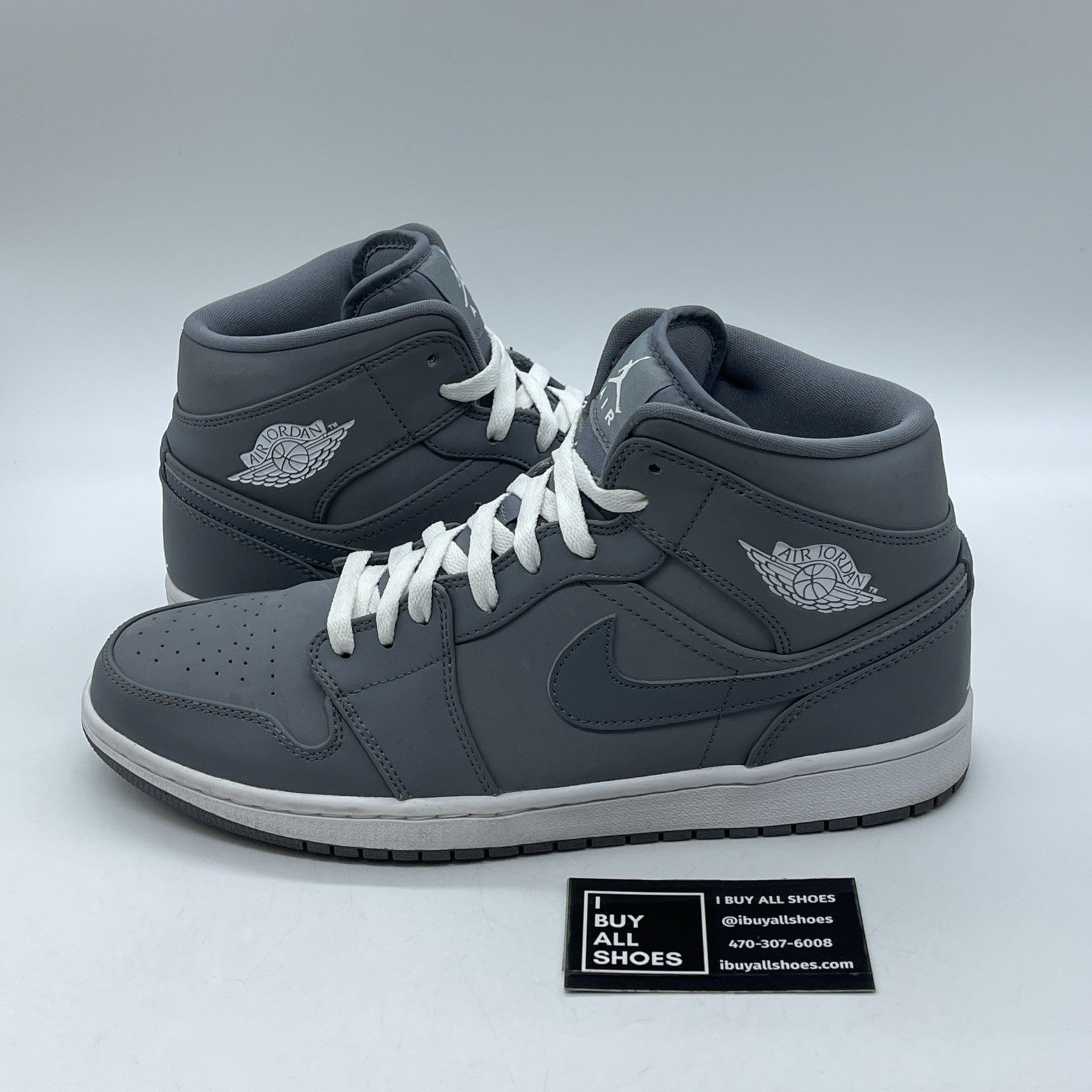 Size 11 - Air Jordan 1 Retro Mid Cool Grey Suede Leather (554724-014)