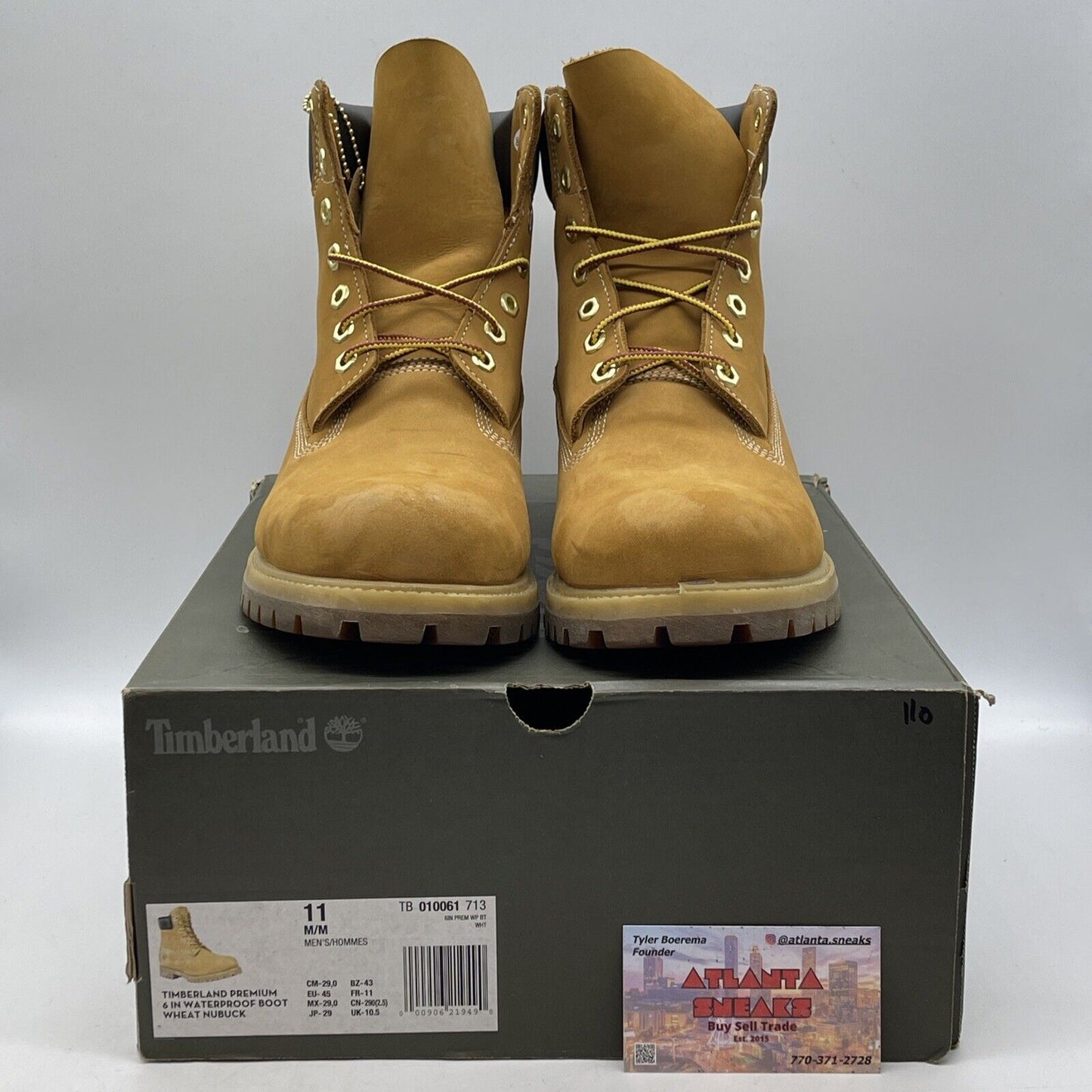 Size 11 - Timberland Men's 6 Inch Premium Waterproof Boots Wheat (TB010061-713)