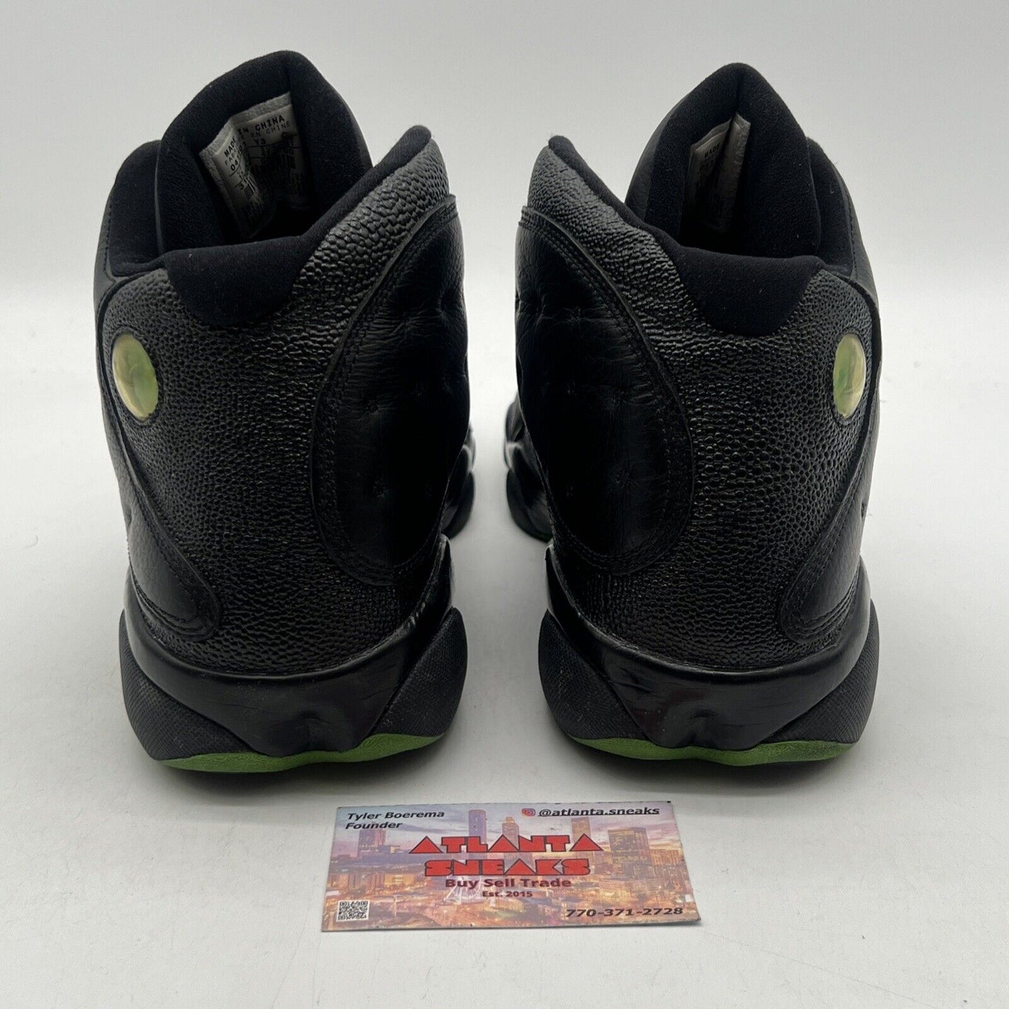 Size 13 - Air Jordan 13 Retro 2005 Altitude Black Green Leather (310004-031)