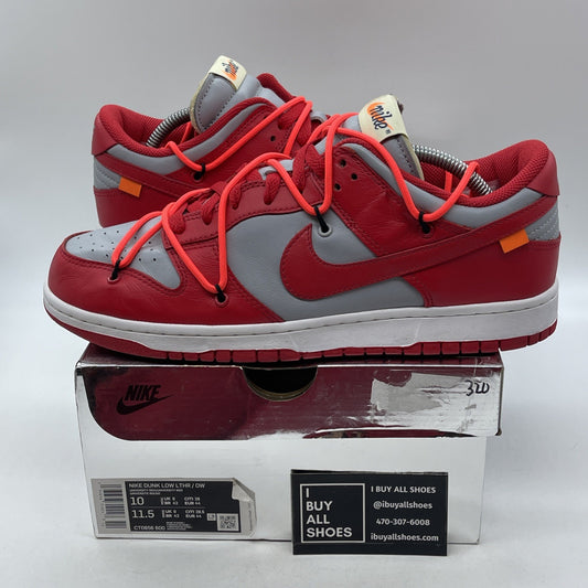 Size 10 - Nike Dunk Low x OFF-WHITE University Red Grey Leather (CT0856-600)