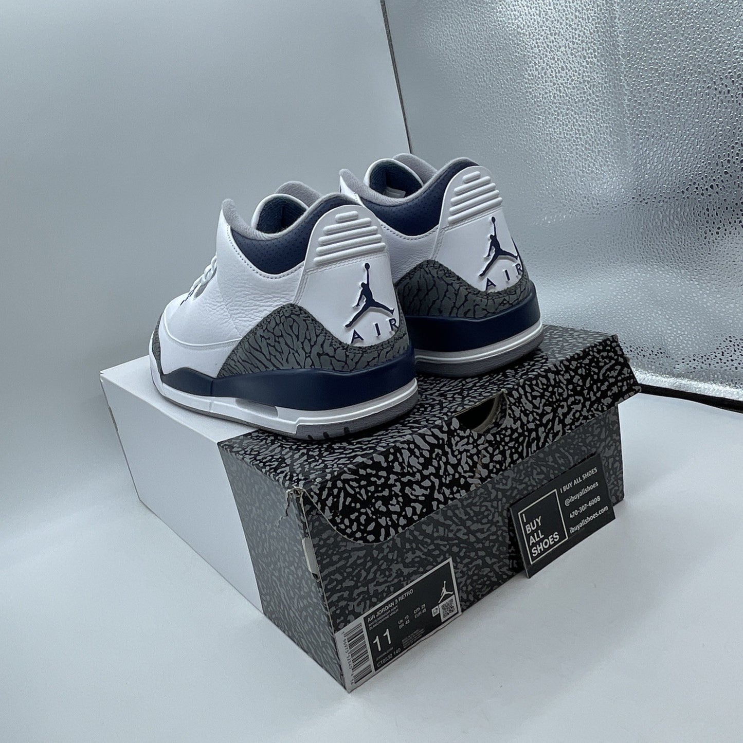 Size 11 - Air Jordan 3 Retro Midnight Navy Leather Suede (CT8532-140)