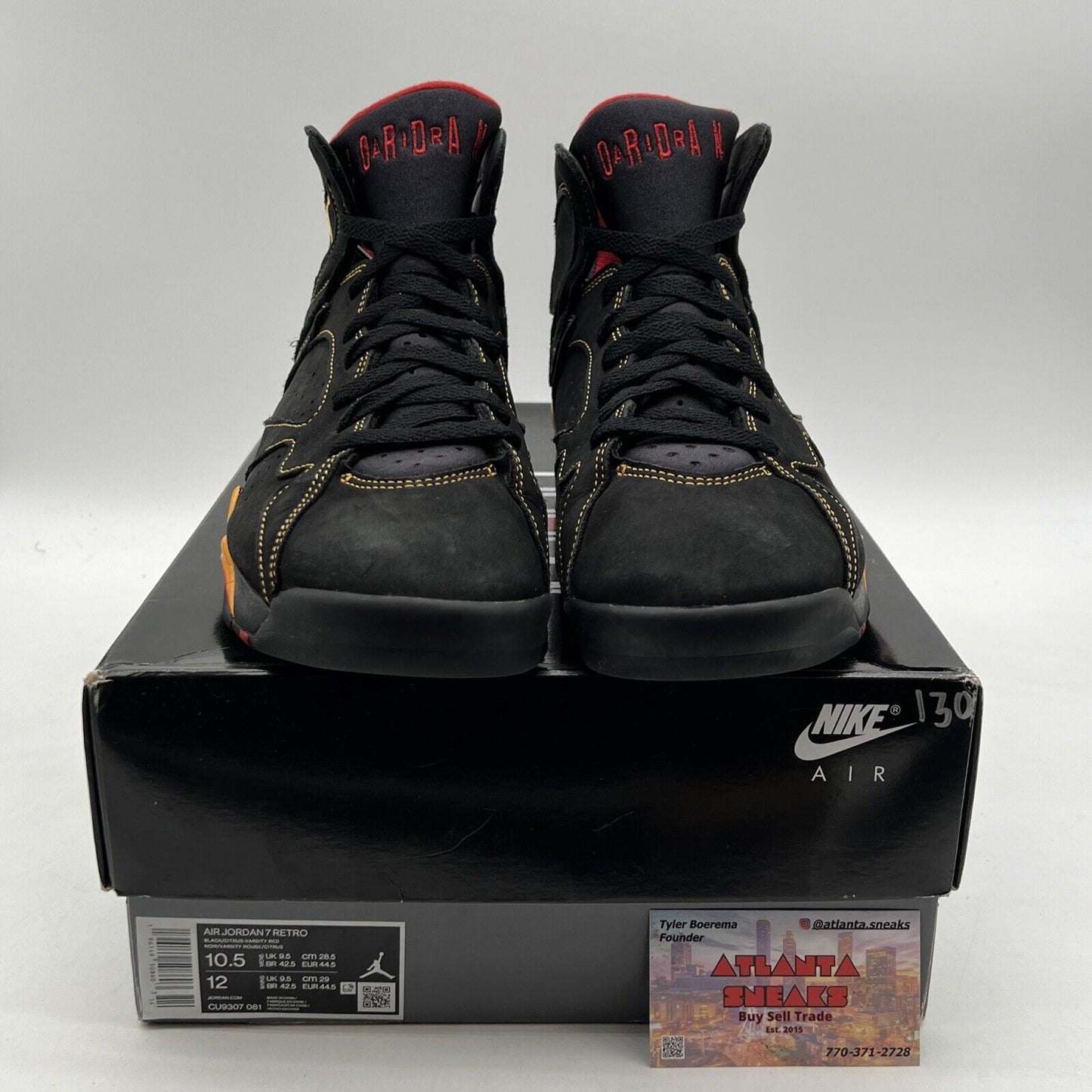 Size 10.5 - Jordan 7 Retro Citrus Black Yellow Red Suede (CU9307-081)