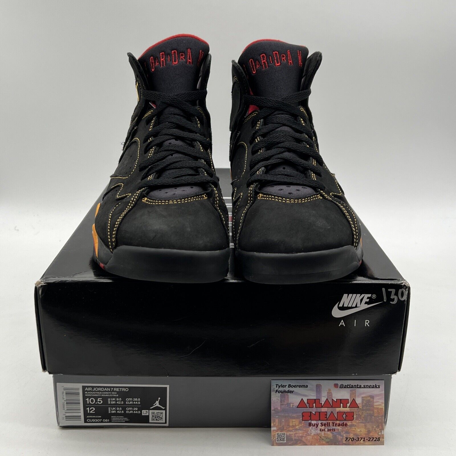 Size 10.5 - Jordan 7 Retro Citrus Black Yellow Red Suede (CU9307-081)