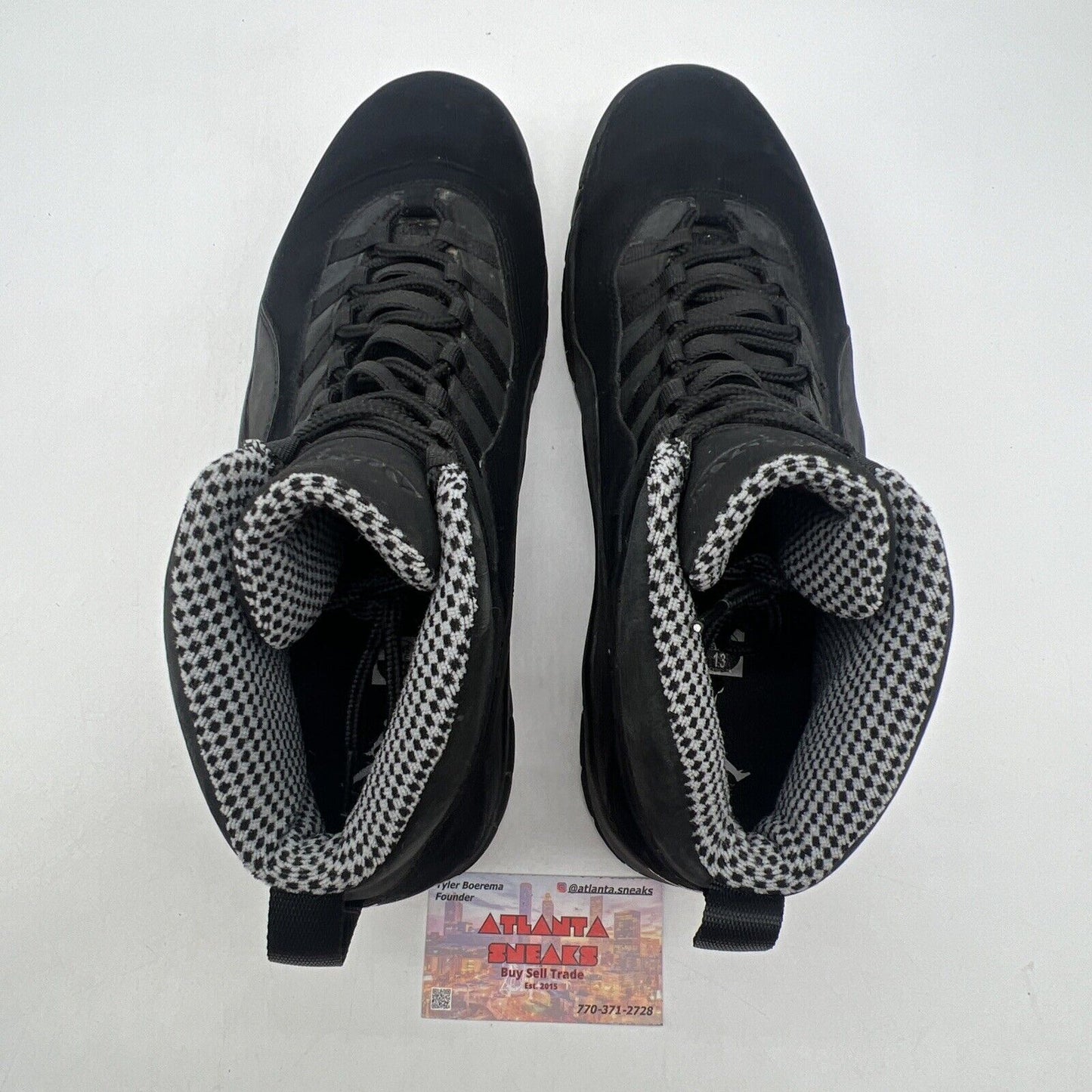 Size 13 - Air Jordan 10 Retro Stealth Black Suede White Grey (310805-003)