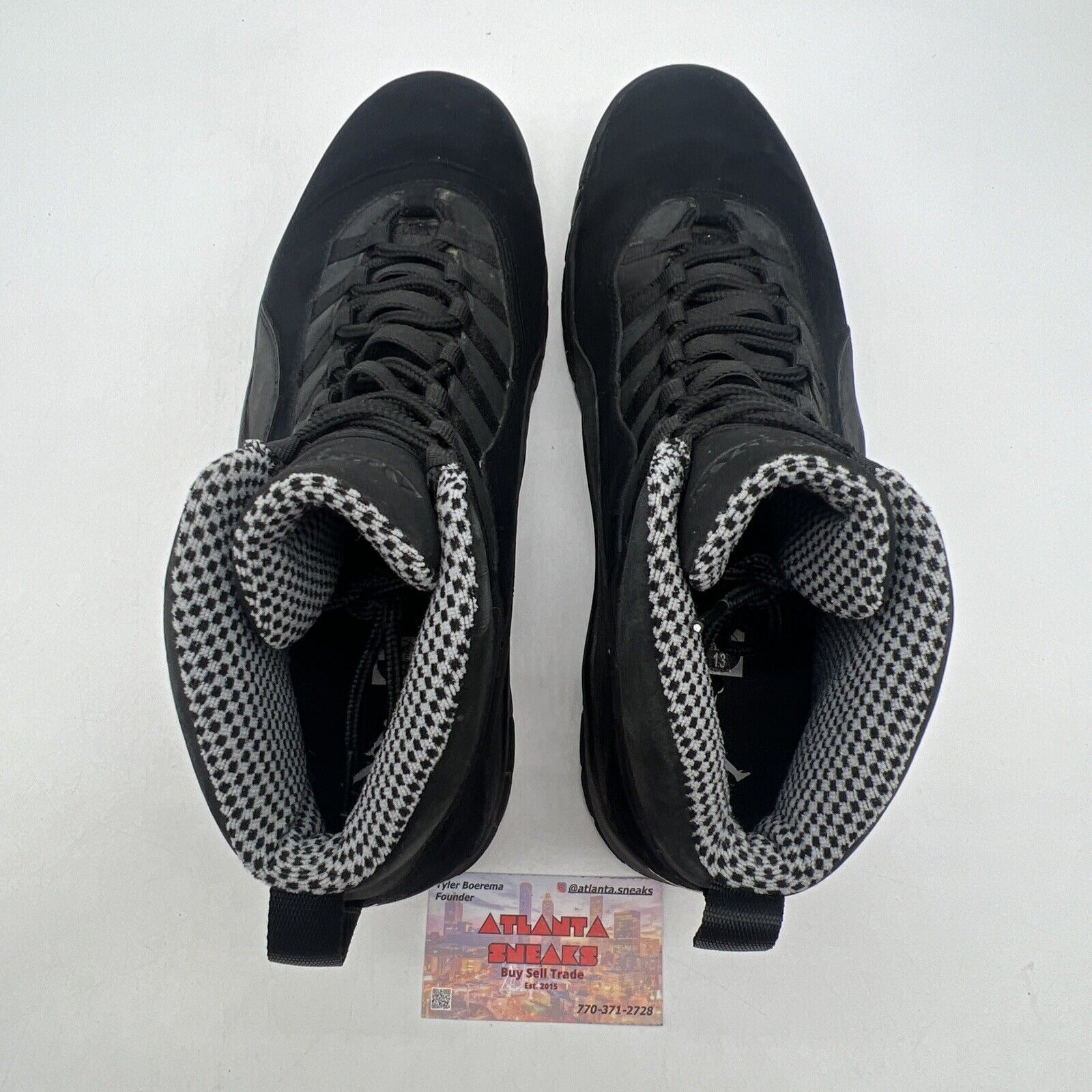 Size 13 - Air Jordan 10 Retro Stealth Black Suede White Grey (310805-003)