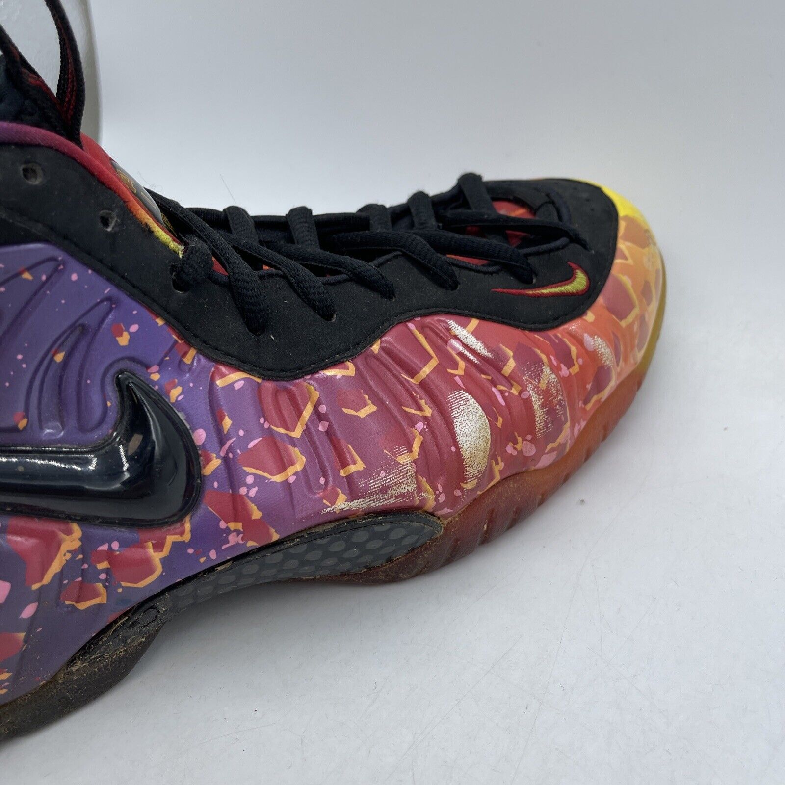 Size 10.5 - Nike Air Foamposite Pro Prm Area 72 Yellow Purple Red (616750-600)
