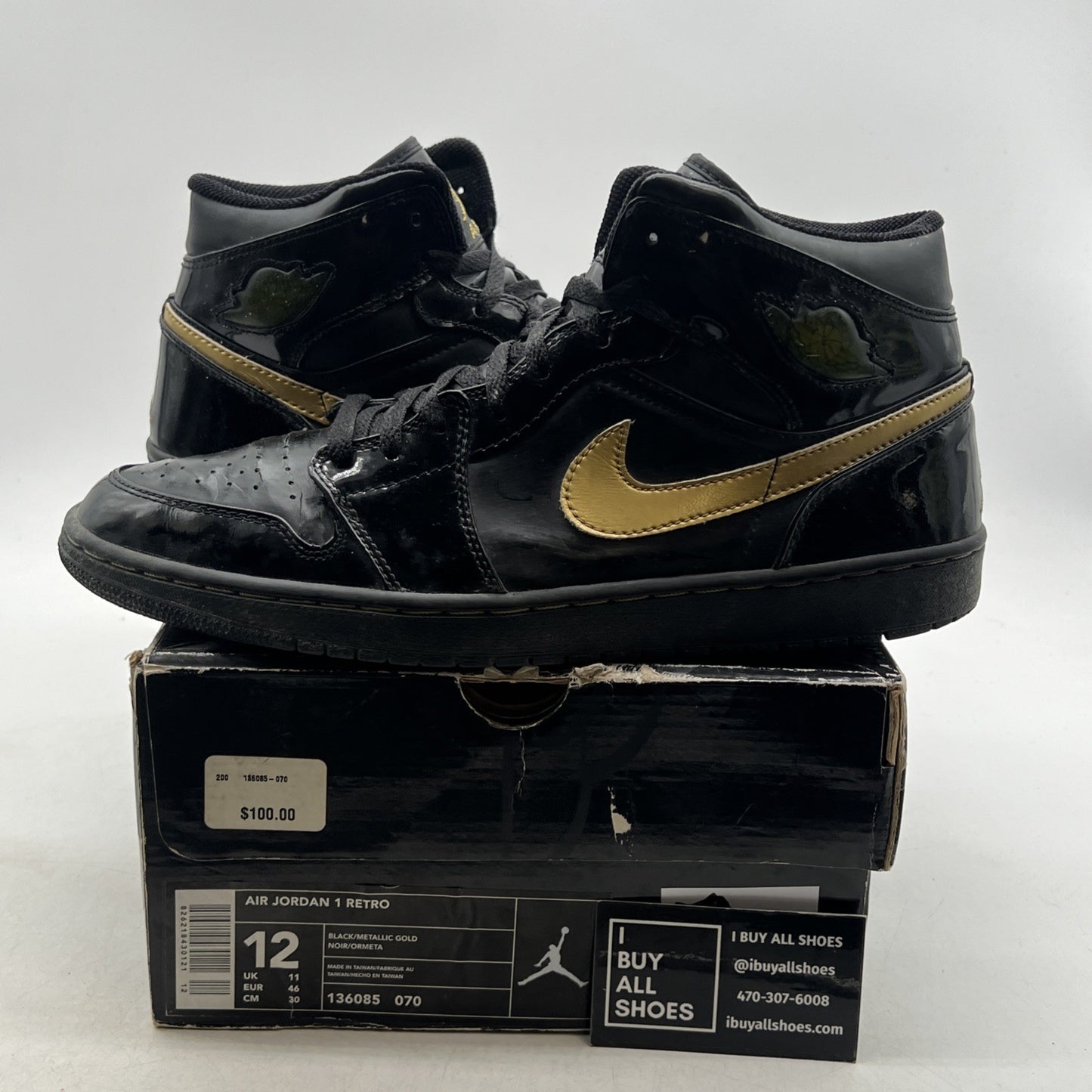 Size 12 - Air Jordan 1 Retro PL 2003 Metallic Gold (136085-070)