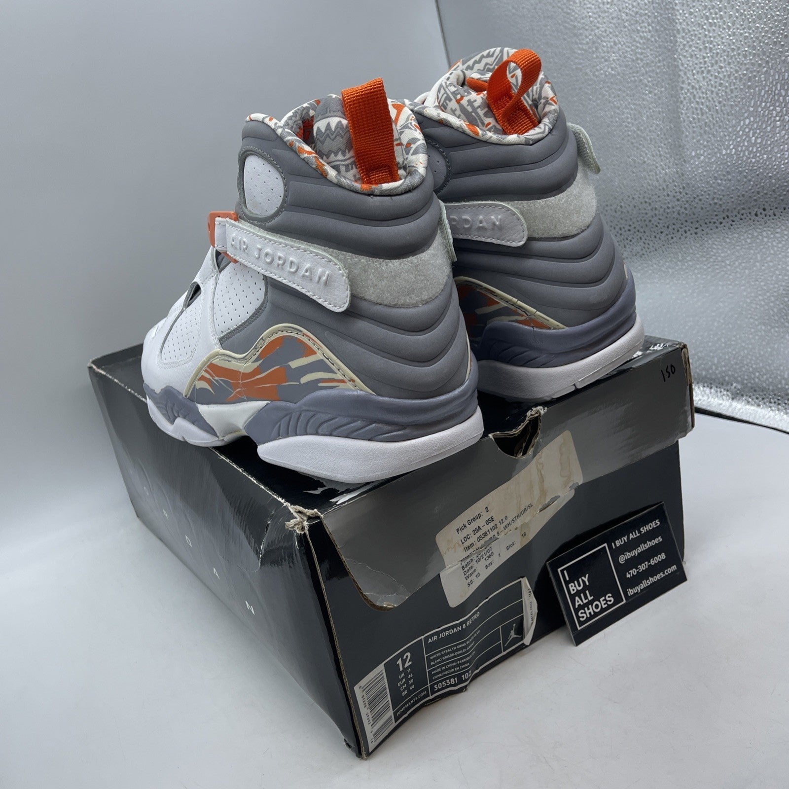 Size 12 - Air Jordan 8 Retro Orange Blaze (305381-102)