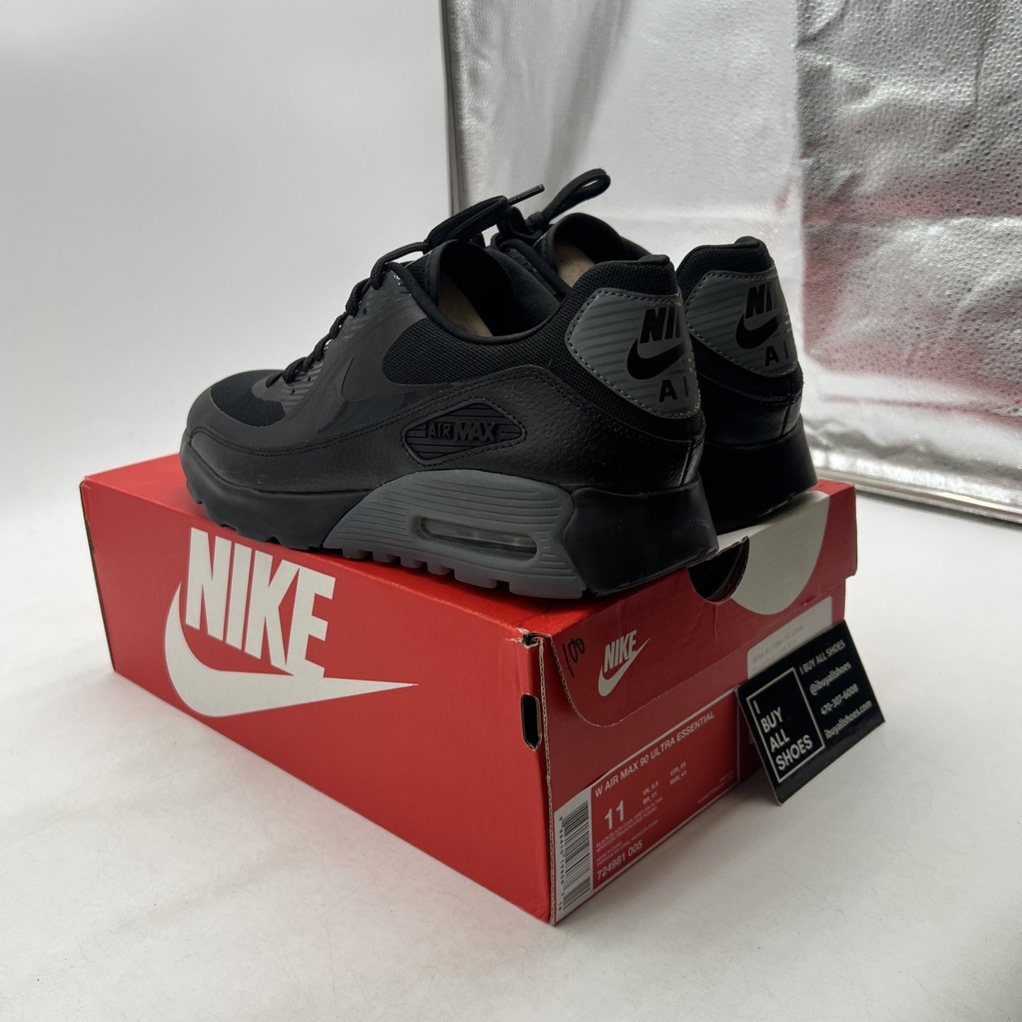 Size 11 - Nike Air Max 90 Ultra Essential Black Cool Grey W (724981-005)