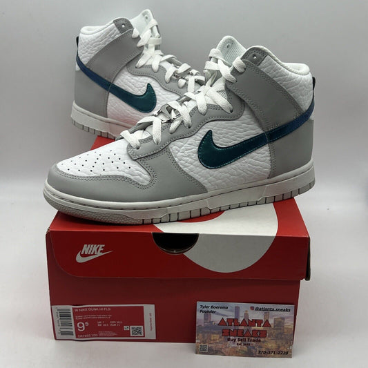 Size 9.5 - Wmns Nike Dunk High FLS Brand New Og All White Grey