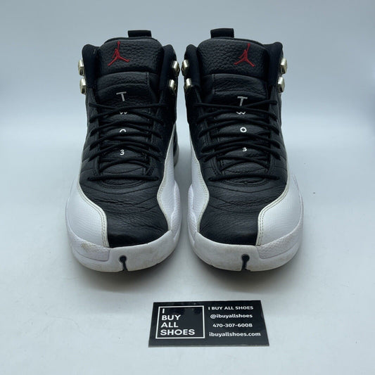 Size 12 - Jordan 12 Retro Mid Playoff Black White Red Leather (CT8013-006)