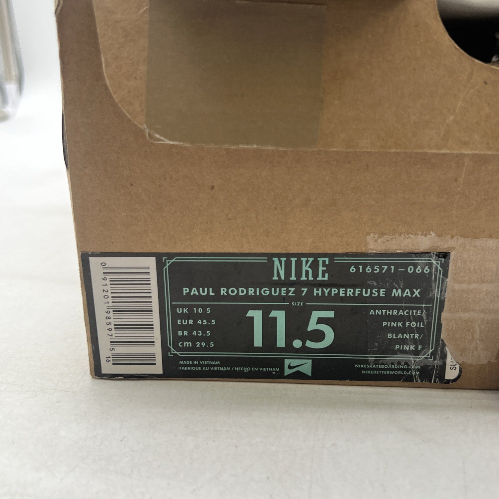 Size 11.5 - Nike SB Paul Rodriguez 7 High Grey Pink White (616571-066)