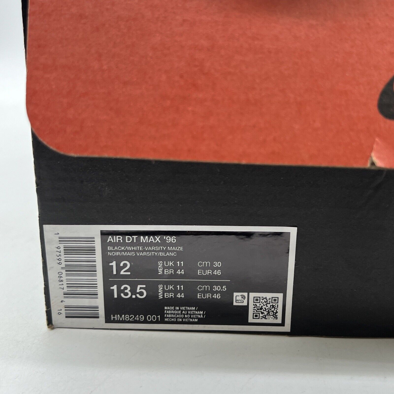 Size 12 - Nike Air DT Max ’96 2024 Black White Yellow Suede (HM8249-001)