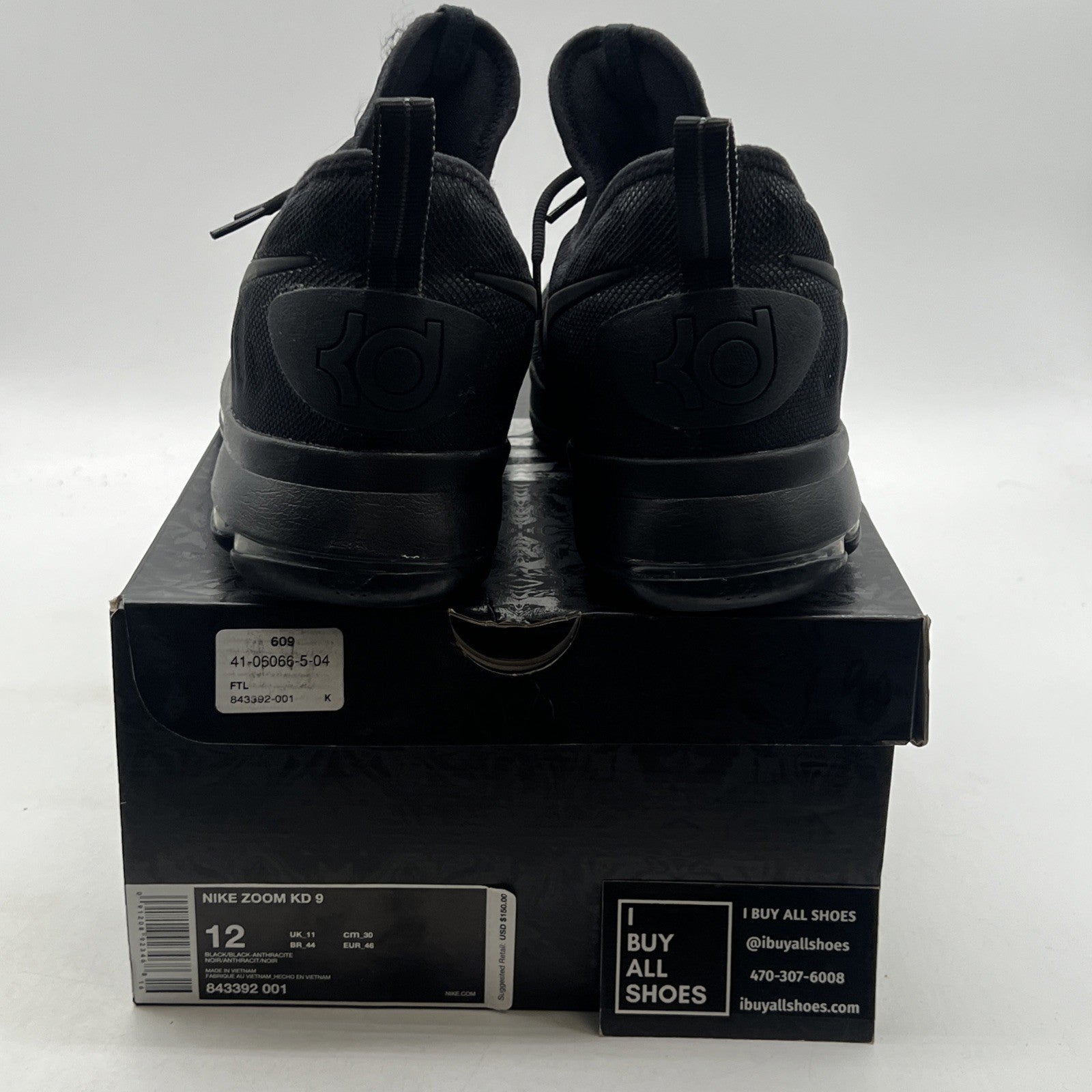 Size 12 - Nike KD 9 Black Space (843392-001)