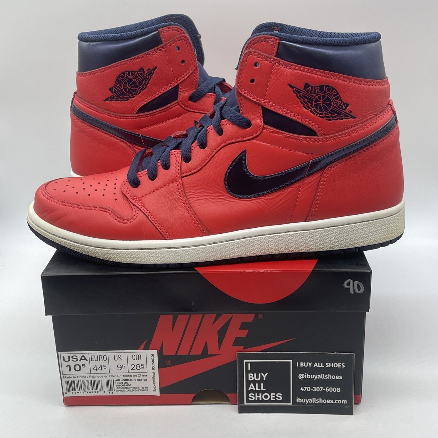Size 10.5 - Air Jordan 1 Retro OG High David Letterman Red Blue (555088-606)