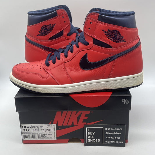 Size 10.5 - Air Jordan 1 Retro OG High David Letterman Red Blue (555088-606)