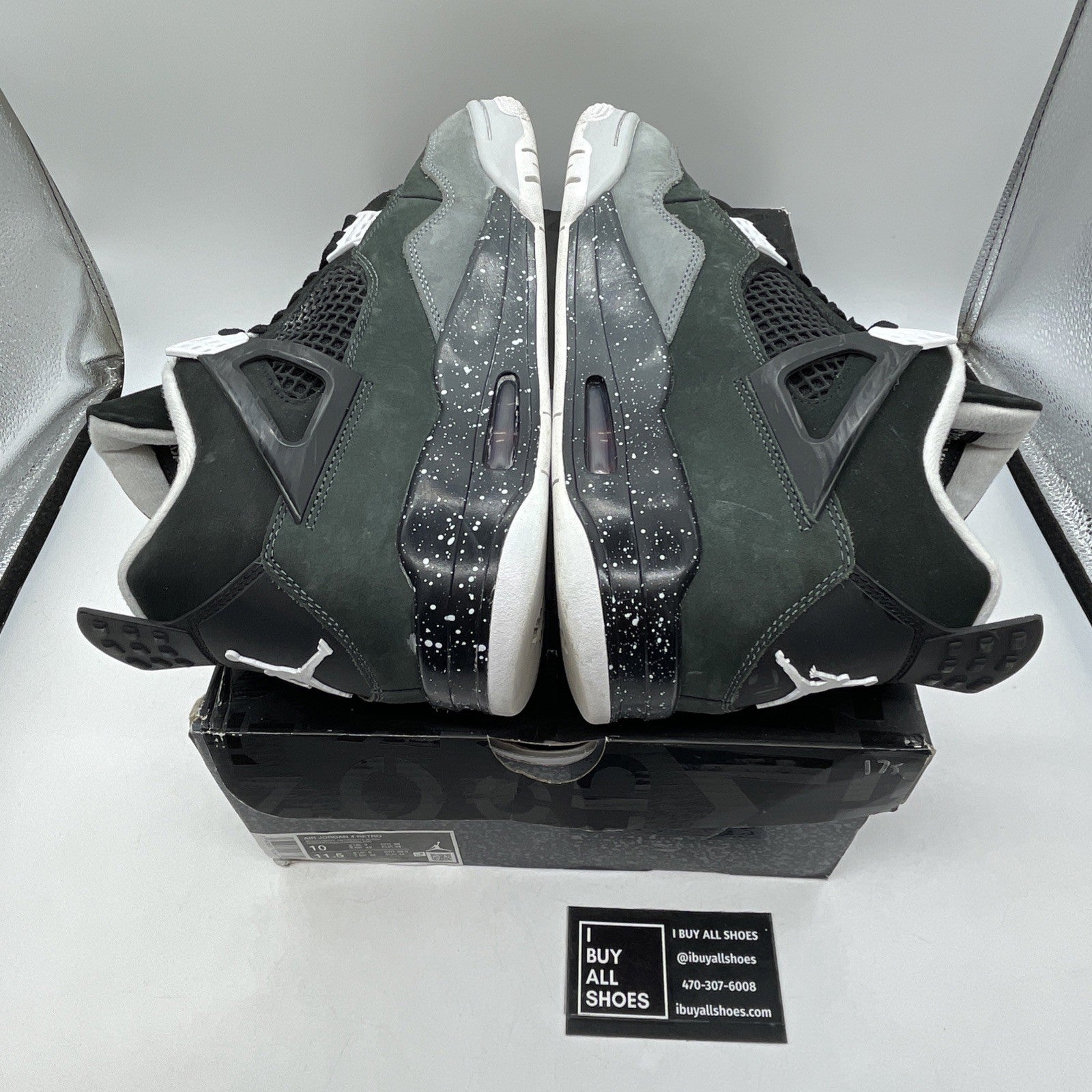 Size 10 - Air Jordan 4 Retro 2024 Fear Black White Suede (FQ8138-002)
