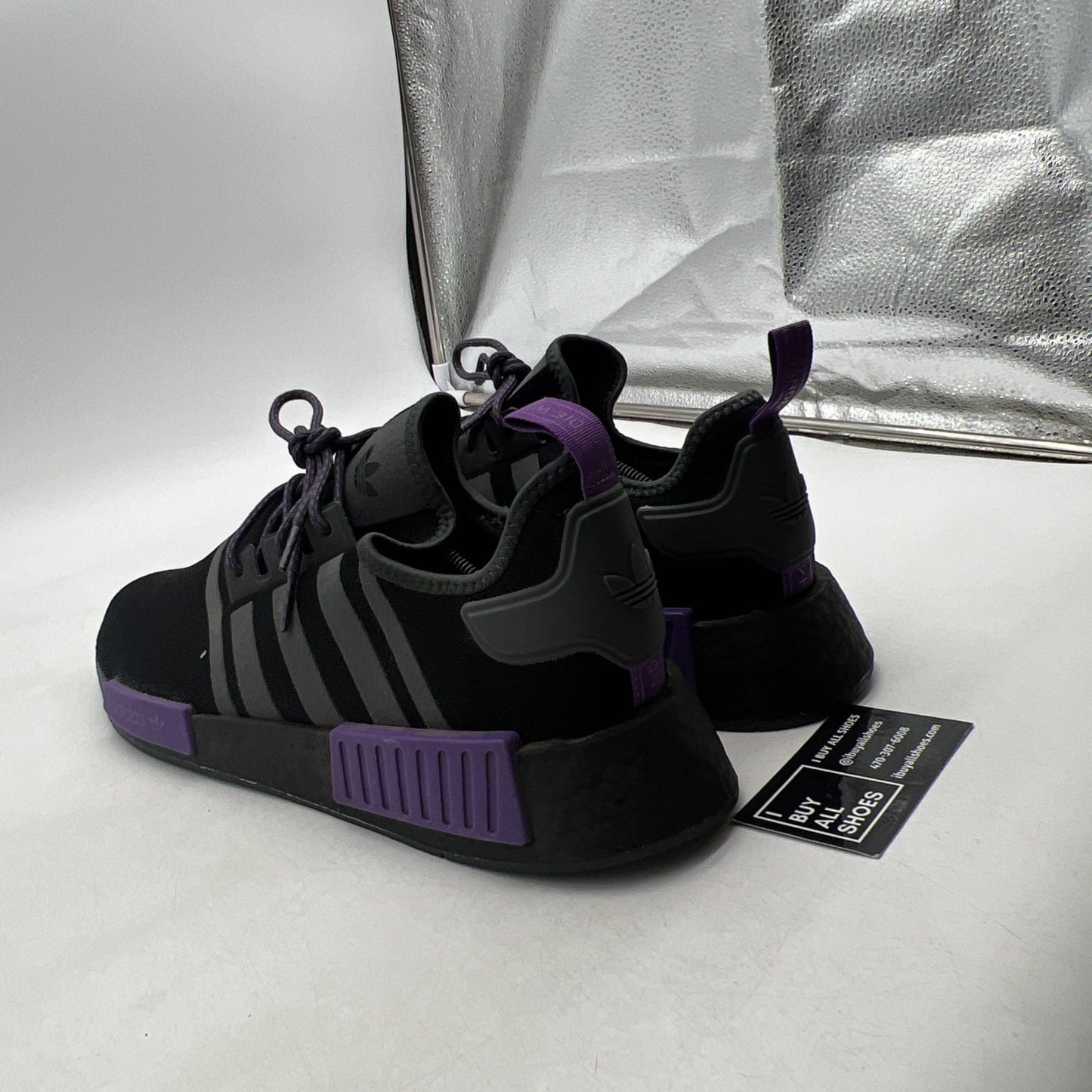 Size 13 - adidas NMD_R1 Black Active Purple (GW5664)
