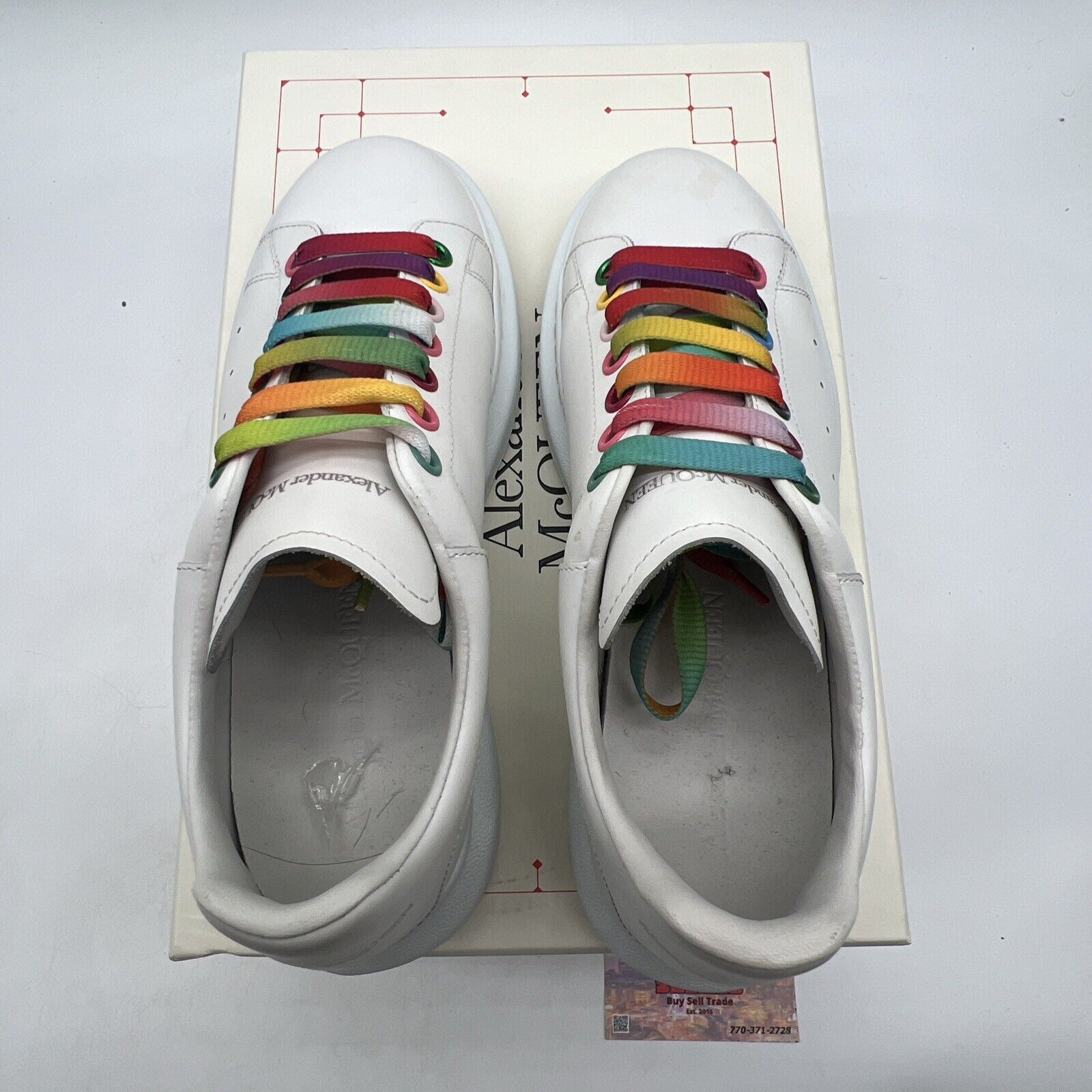 Size 9.5 - Alexander McQueen Oversized Sneaker White Rainbow