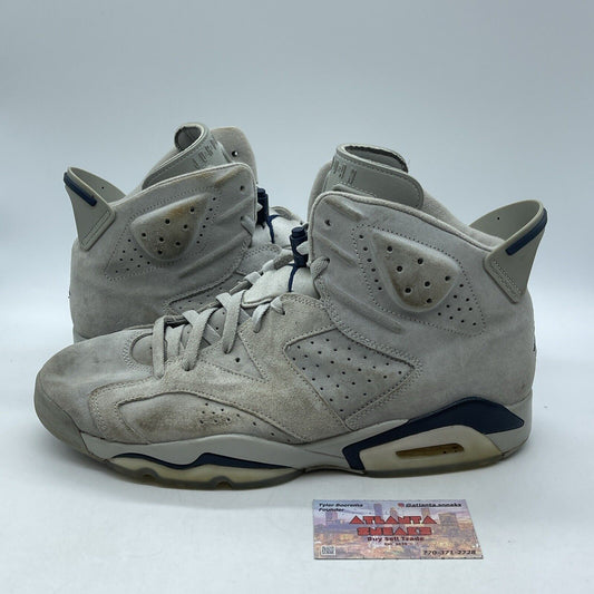 Size 13 - Jordan 6 Retro Mid Georgetown Grey Suede Blue Leather (CT8529-012)