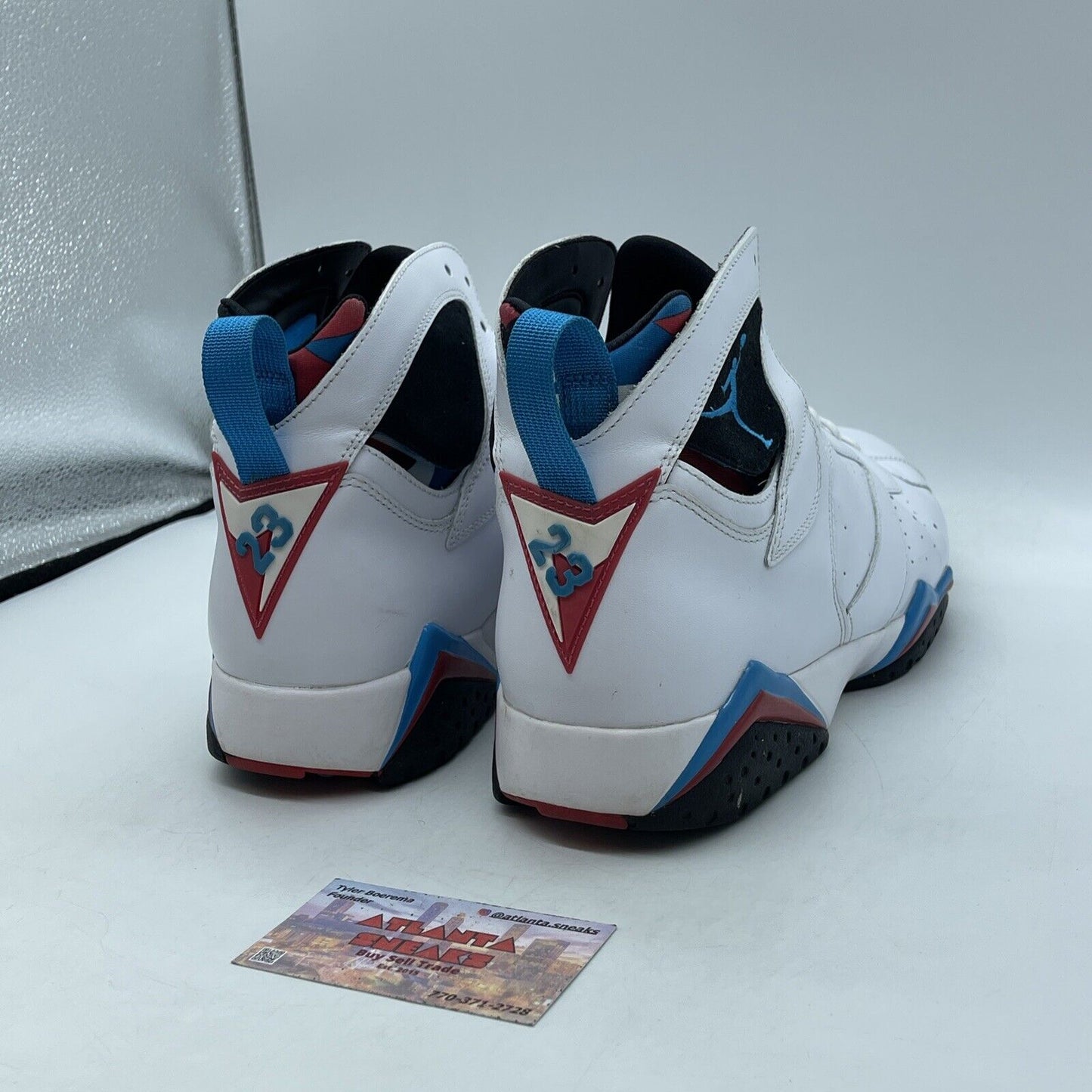 Size 12 - Air Jordan 7 Retro Orion Blue Red Black Suede White (304775-105)