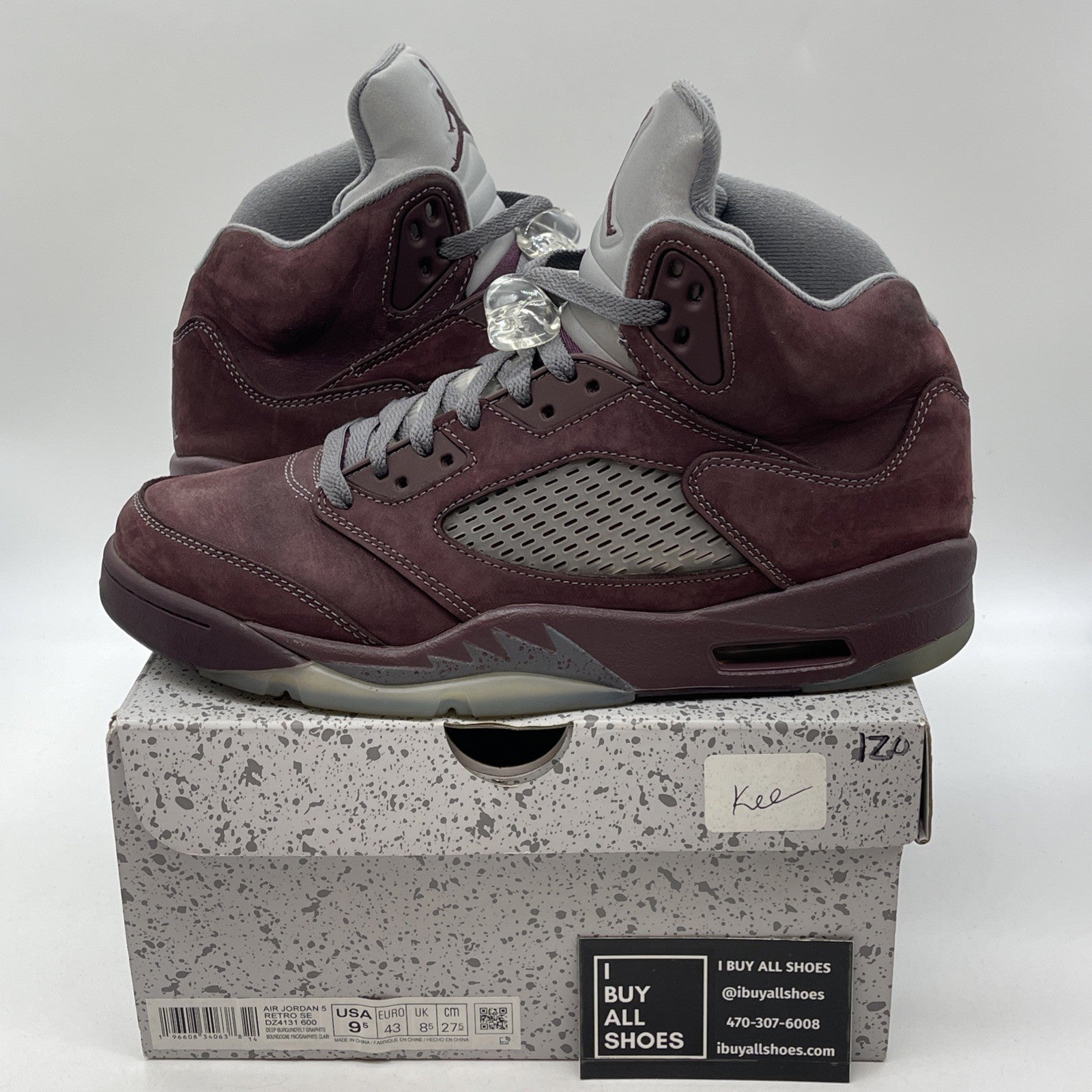 Size 9.5 - Air Jordan 5 Retro SE 2023 Burgundy Grey Suede (DZ4131-600)